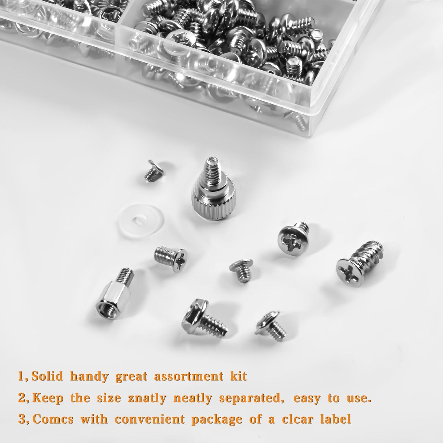 480Pcs Silver Computer Screws Kit Thumbscrews PC Case Fan Screws Motherboard Standoffs Screws for for Universal HDD Hard Drive,2.5" SSD,PC Fan,Power Supply,Graphics,Cd-Rom image number 5