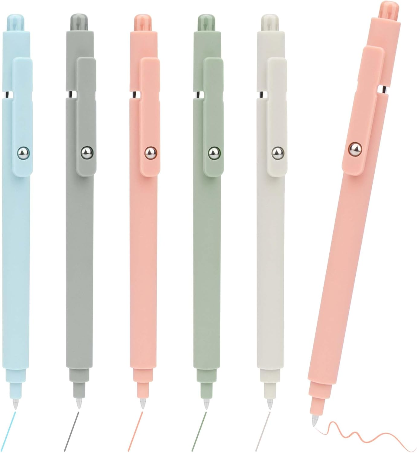 YUNAI Retractable Gel Pens, 5PCS 0.5Mm Black Ink Ballpoint Pens with Silicone Clip, Premium Smooth Writing Quick Dry Ink Fine Point Rollerball Pens for School Office Home Stationery Supplies