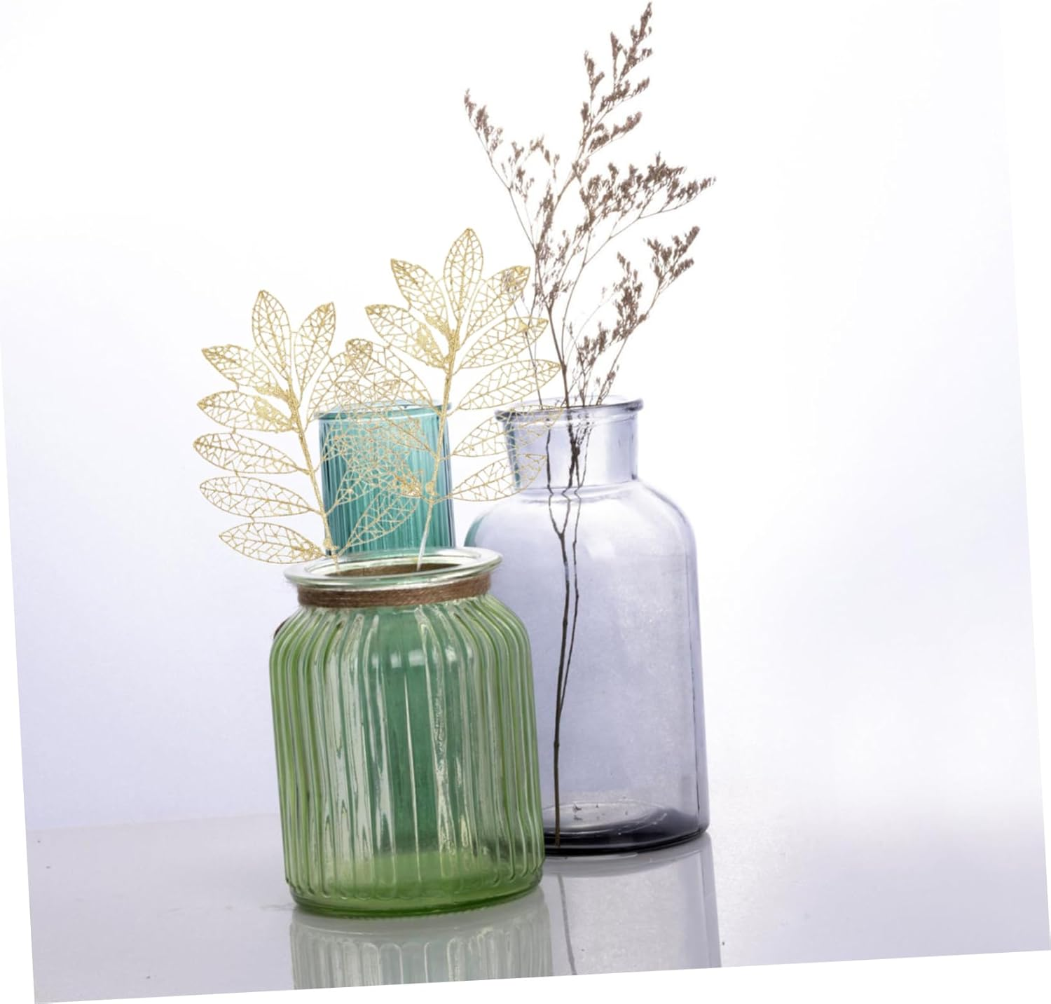 5Pcs Christmas Decor Artificial Plant Leaves Simulation Rose Leaf Decor Glitter for Xmas Tree image number 5