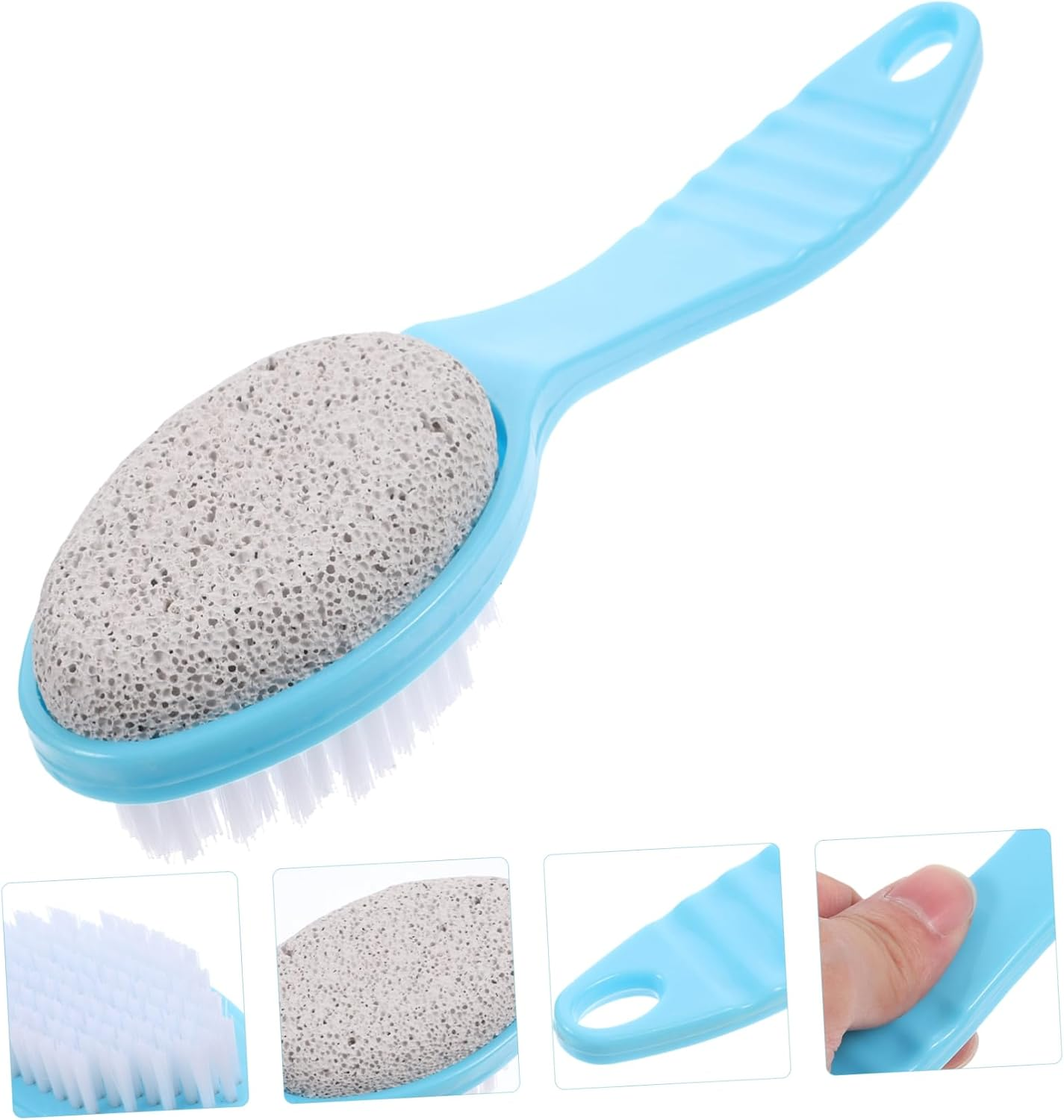 Pumice Stone Brush Double Sided for Foot Dead Skin Callus Remover Foot Scrubbing Brush for Pedicure Portable for Travel image number 1