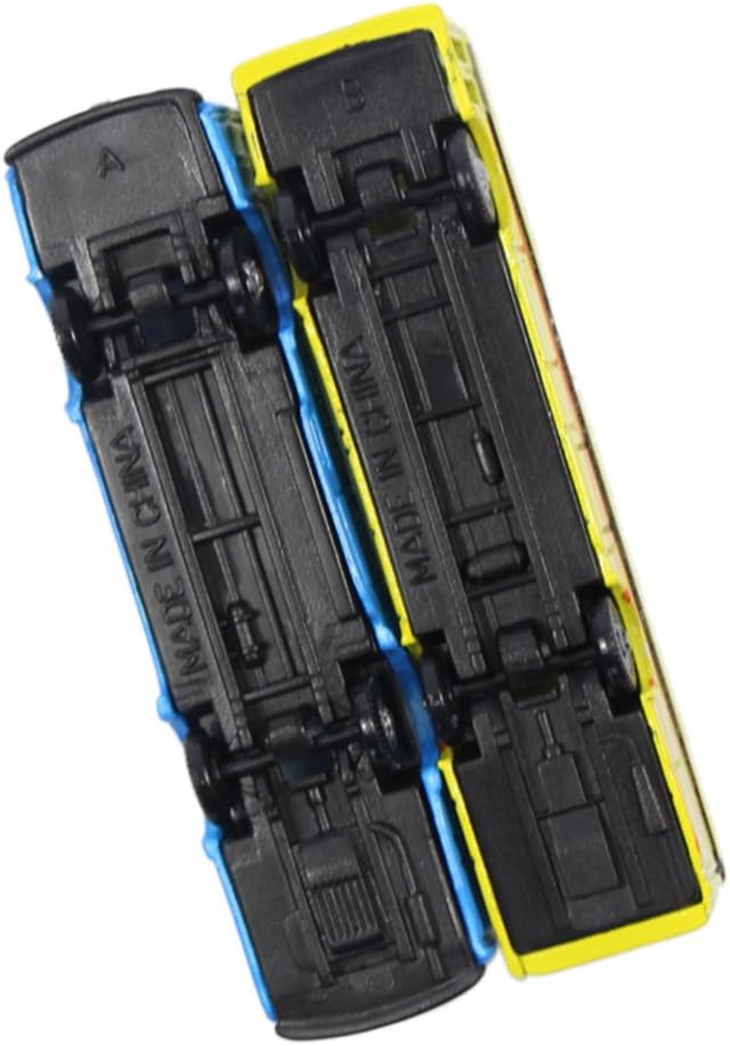 6Pcs Diecast Model Buses Car 1:160 N Scale Streetscape Layout Railway Scenery DIY Train Layout Model Accessories BS150