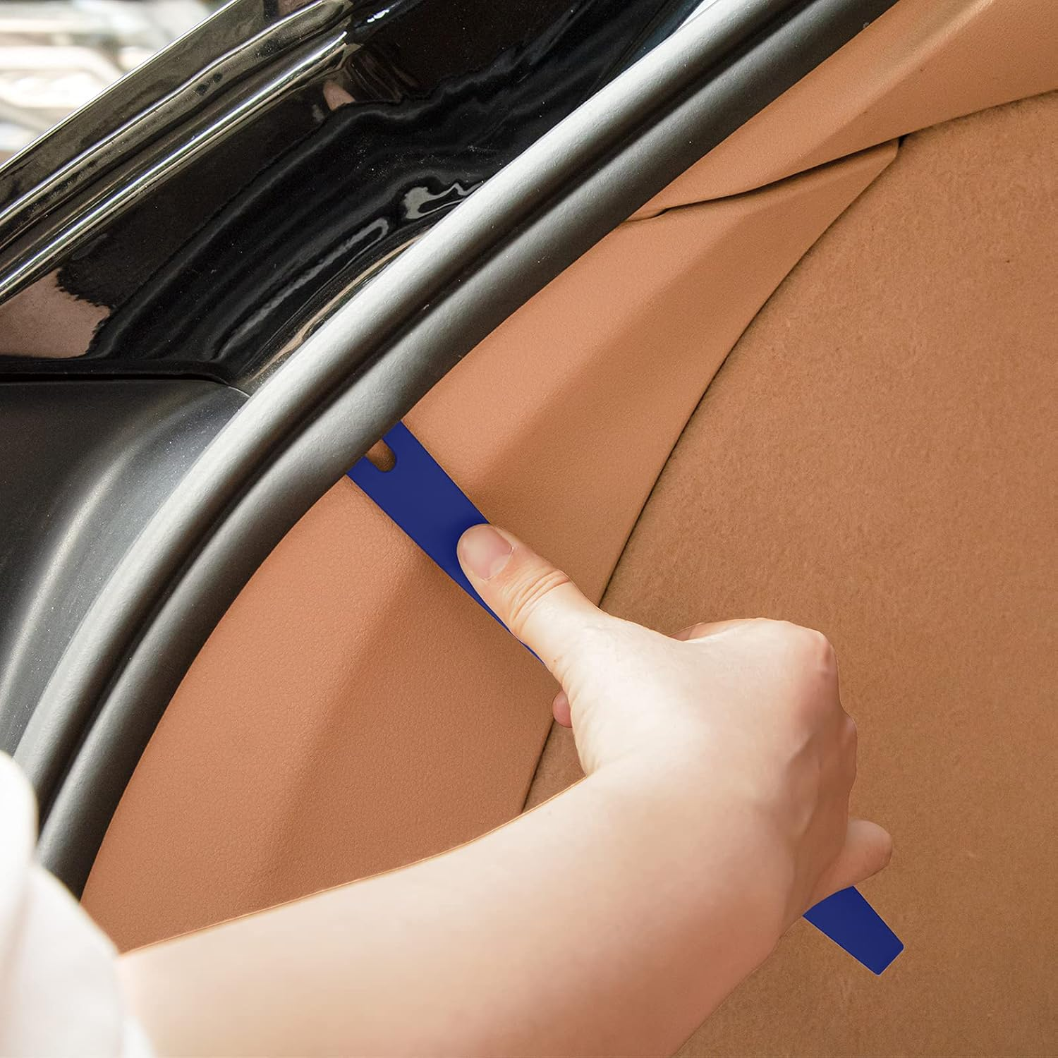 Trim Removal Tool - 5Pcs Trim Removal Tool Set,Car Pry Tool Kit, Car Panel Door Audio Trim Tool Kit for Vehicle Dash Radio Audio Installer - Blue image number 2