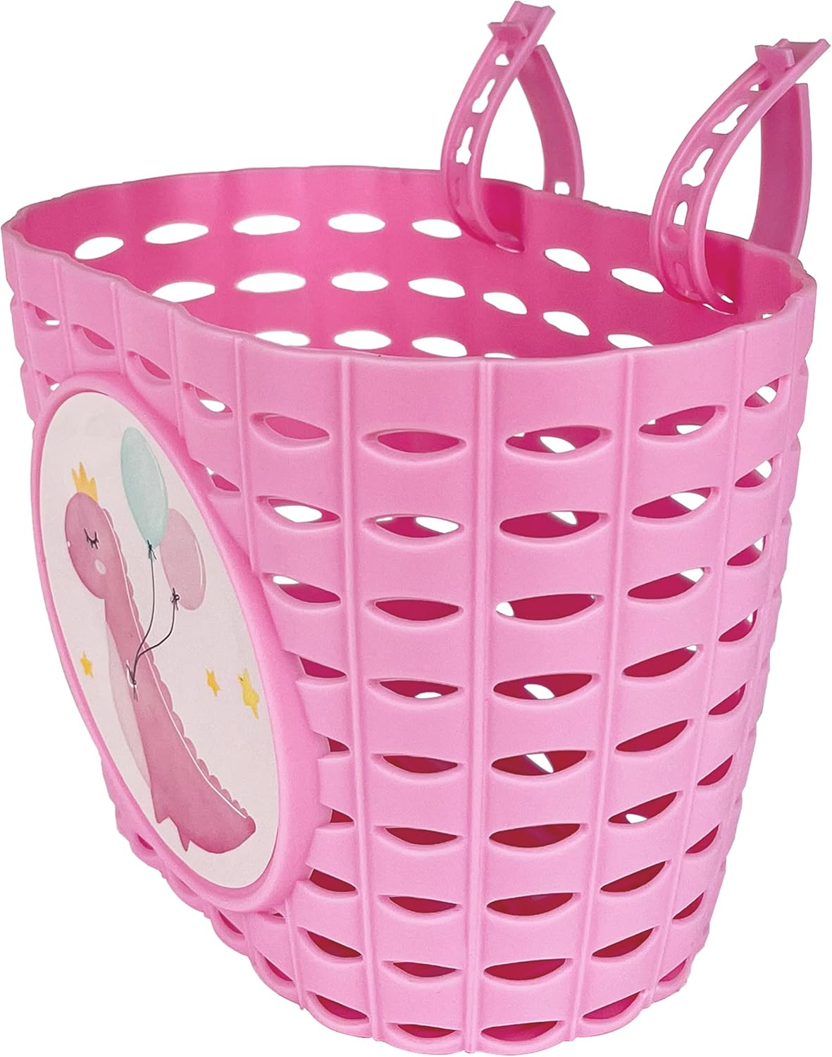 Kids Bike Basket for Girls, Pink Bicycle Front Handlebar Basket, Adjustable Plastic Tricycle Basket for Baby Girls, Toddlers image number 3