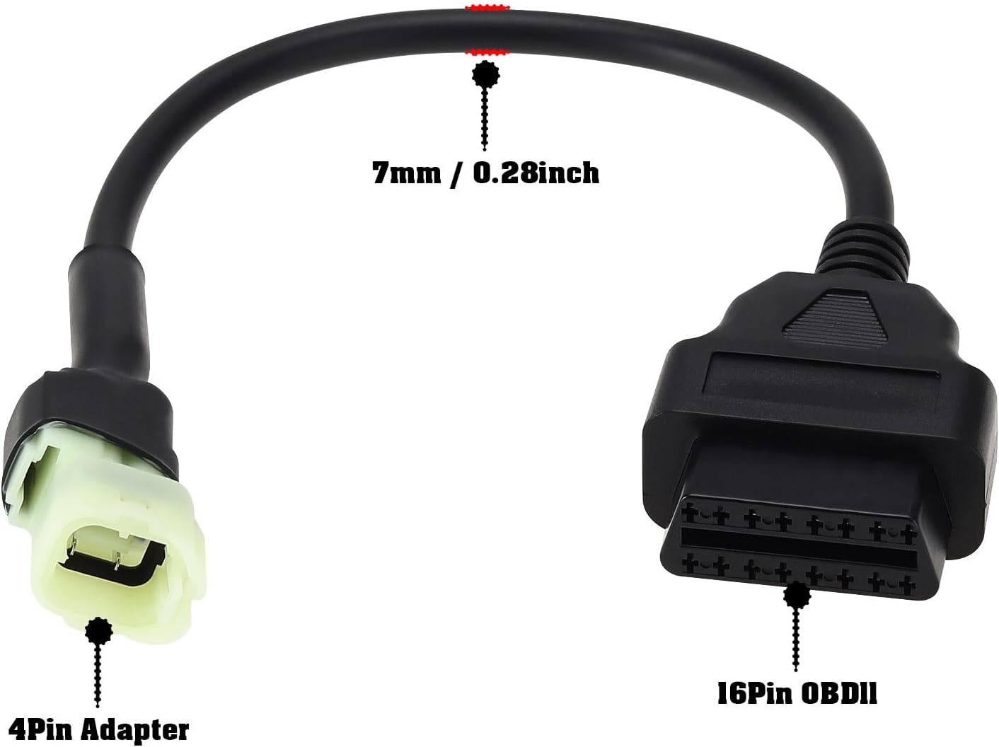 Ecsing Motorcycle Diagnostic Cable Motorbike Adapter Cable Motorcycle OBD2 Adapter Cable 4 Pin Diagnostic Connector Cable Compatible with Honda Motorbikes image number 2