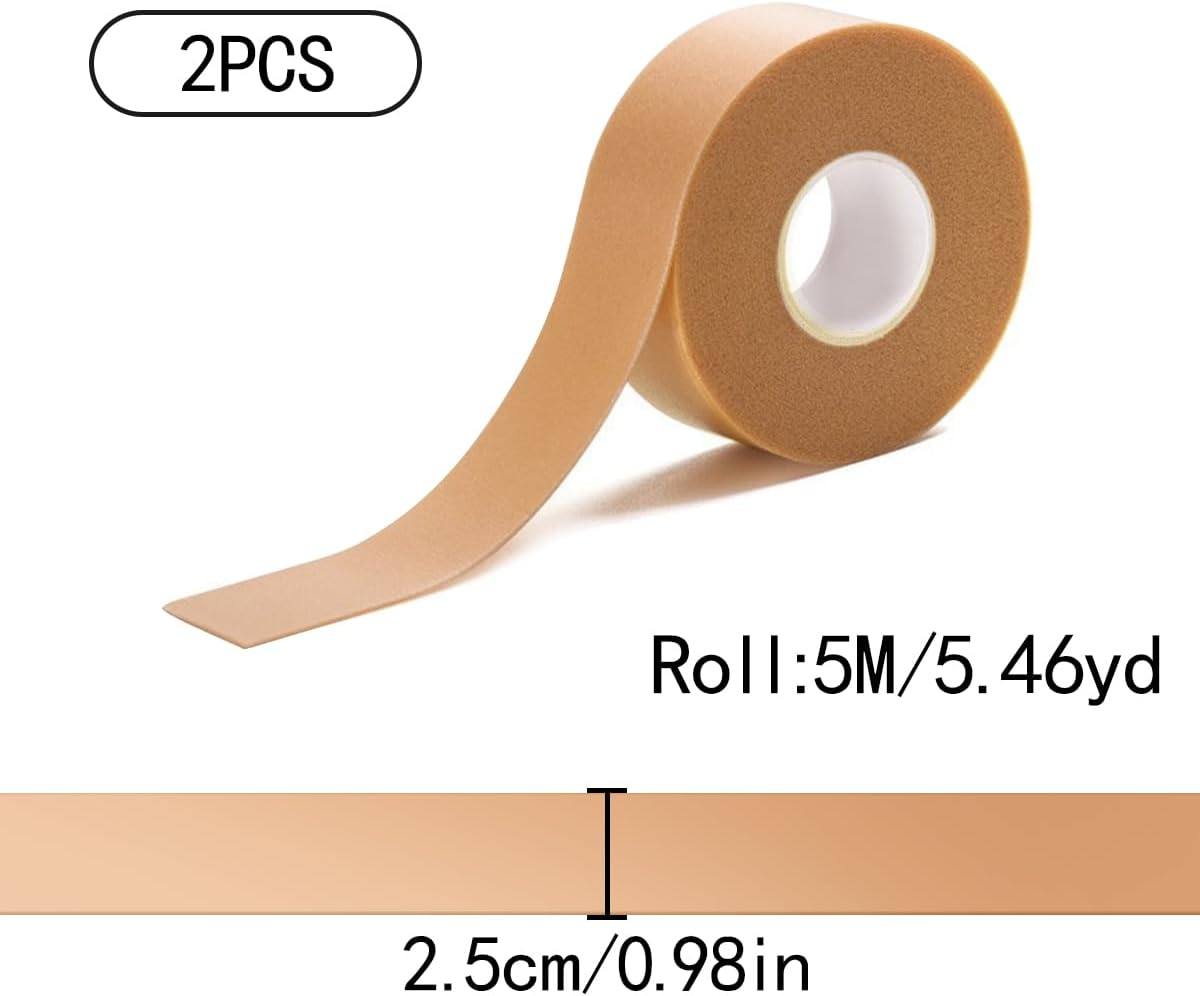 Moleskin Roll, 2 Rolls Foam Foot Care Self-Adhesive Tape for Prevention, Healing (Skin Colour) image number 5