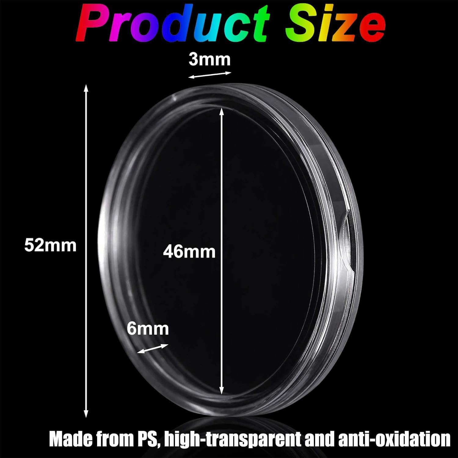 40 Pcs 46Mm Coin Capsules, with Foam Gasket and Plastic Storage Box, Coin Holder Case with Storage Organizer Box for Coins Collector, for Coin Collection, Coin Collection Supplies image number 6