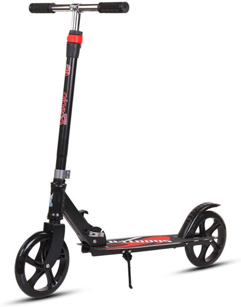 Folding Kick Scooter, Adjustable Height Handlebar, Extra Large Wheels, Fender Brake, Max Capacity 70-90 Kg, Black image number 4