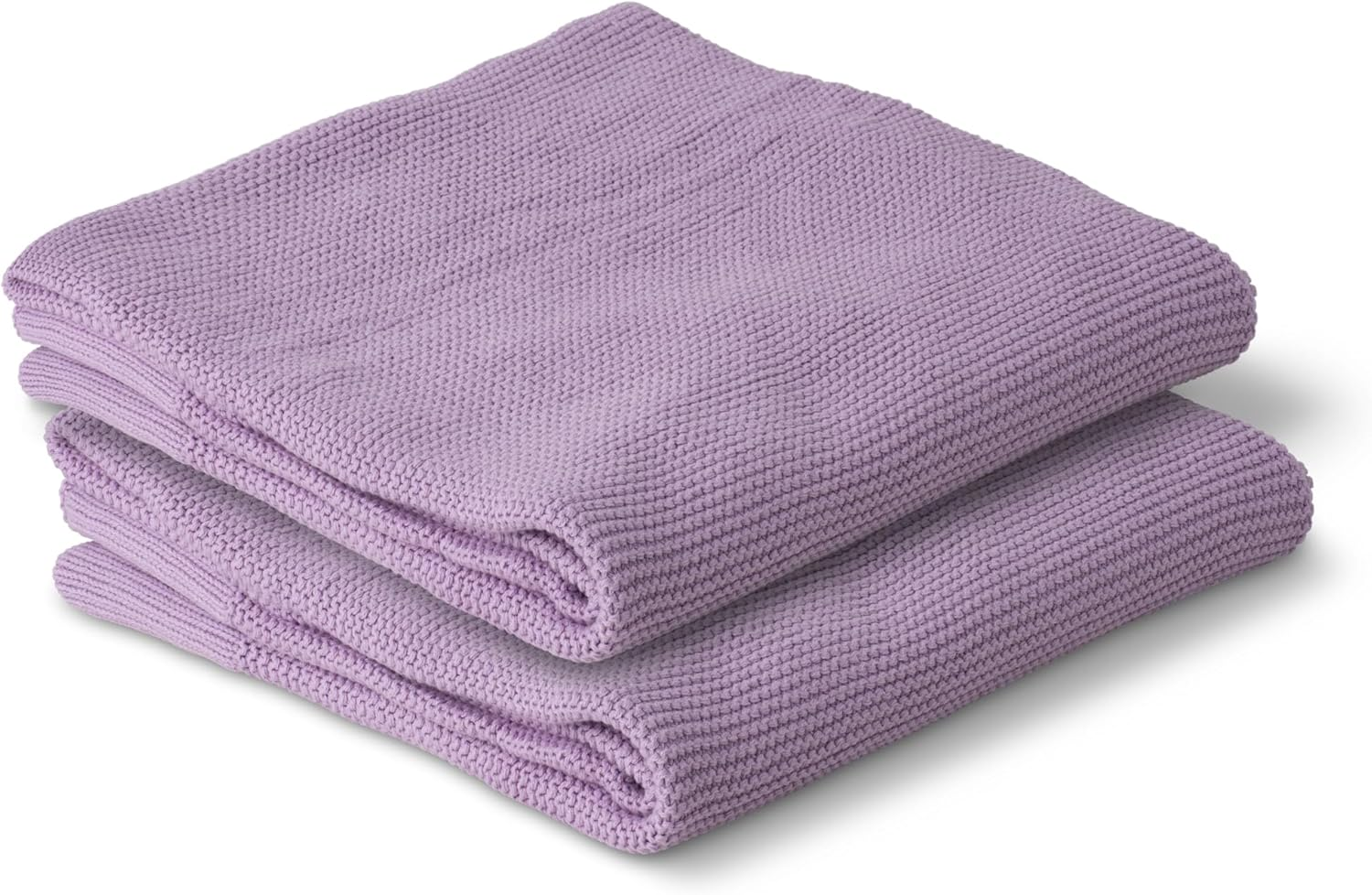 Cotton Baby Blanket Newborn and Infant &ndash; 100% Organic Cotton Classic Knit &ndash; Soft, Breathable, and Gentle &ndash; Perfect for Pram, Stroller, Crib, Nursery, and Baby Cot - 100Cm X 75Cm (Lilac)