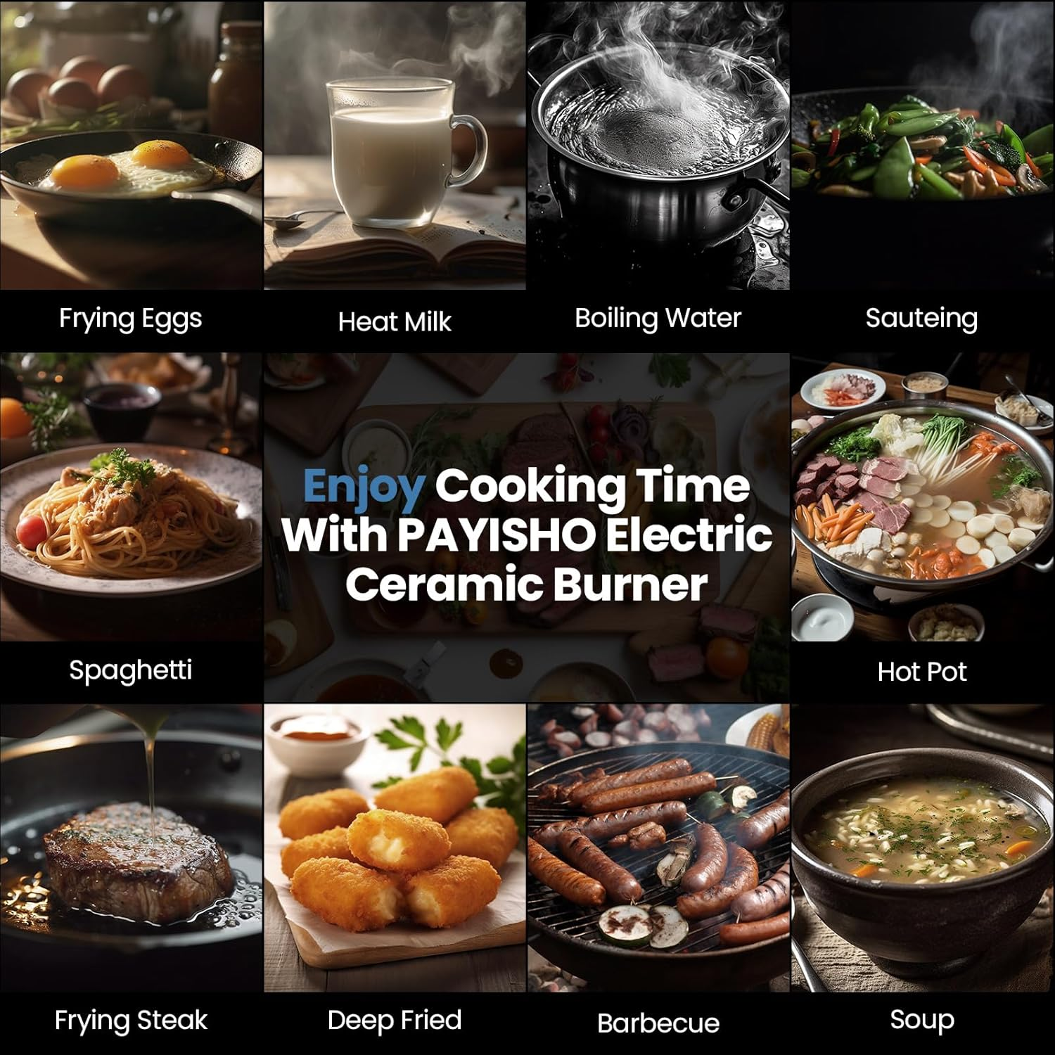 3500W 220V Hot Plate with 10 Power Levels,Ultra-Thin Induction Cooker Ceramic Glass Portable Induction Cooktop for Home Cooking with 24-Hour Timer Black AU Adapter image number 4