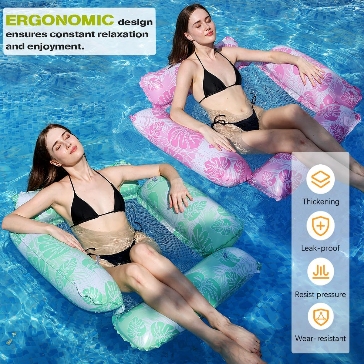 Inflatable Monstera Pool Float, Large-Size Water Playground for Kids and Adults.Floating Lounger for Pool, Beach, Jacuzzi, Swimming Pool, Outdoor