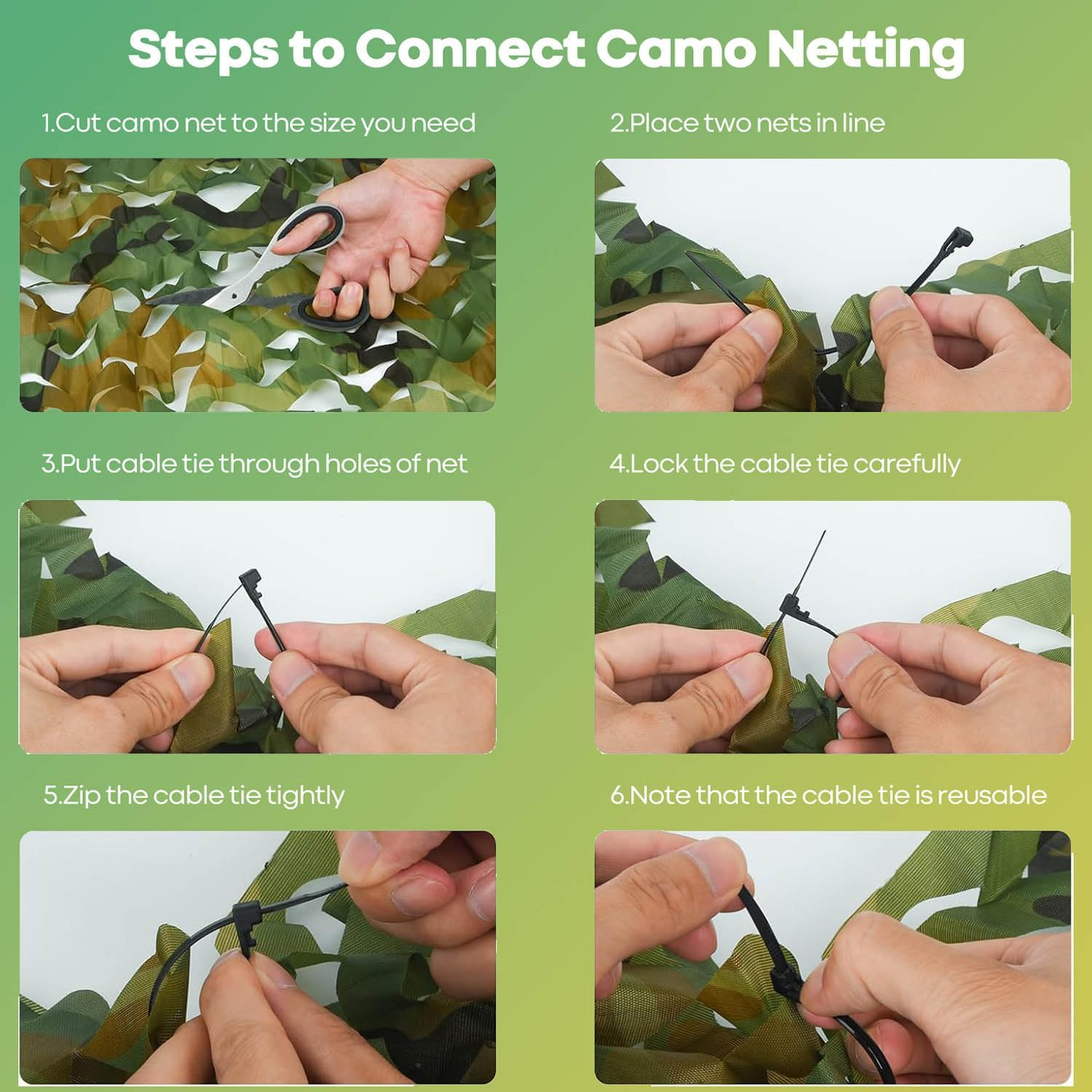 Camo Netting,Camouflage Net Sunshade Mesh for Hunting Blinds,Military Decor,Garden Shade,Car Concealment,Party Backdrop &ndash; Lightweight,Durable,For Outdoor Use image number 4