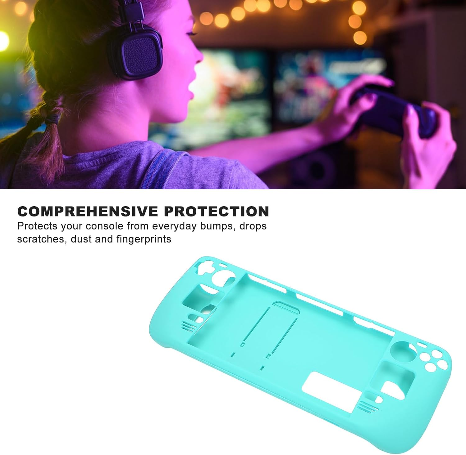 Steam Deck Carrying Case, Hands Ease Full Guard Fingerprint Case, Valve Steam Deck Accessories for Steam Deck (Blue) image number 4