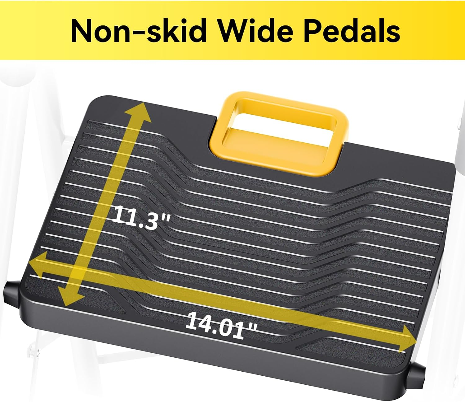 KINGRACK 3 Step Ladder, Sturdy Steel Folding Step Stool with Safe-Lock Design, Handrail, Anti-Slip Wide Pedals, Pass 150 KG Load Testing, Portable Stepladder for Multi-Purpose, Home, Kitchen, White image number 6