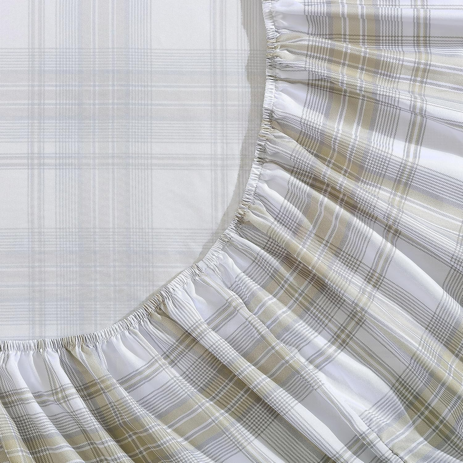 Wrangler- Twin Sheet Set, Silky & Lightweight Bedding Set, Casual Home D&eacute;cor (Dayton Valley Plaid Beige, Twin) image number 5