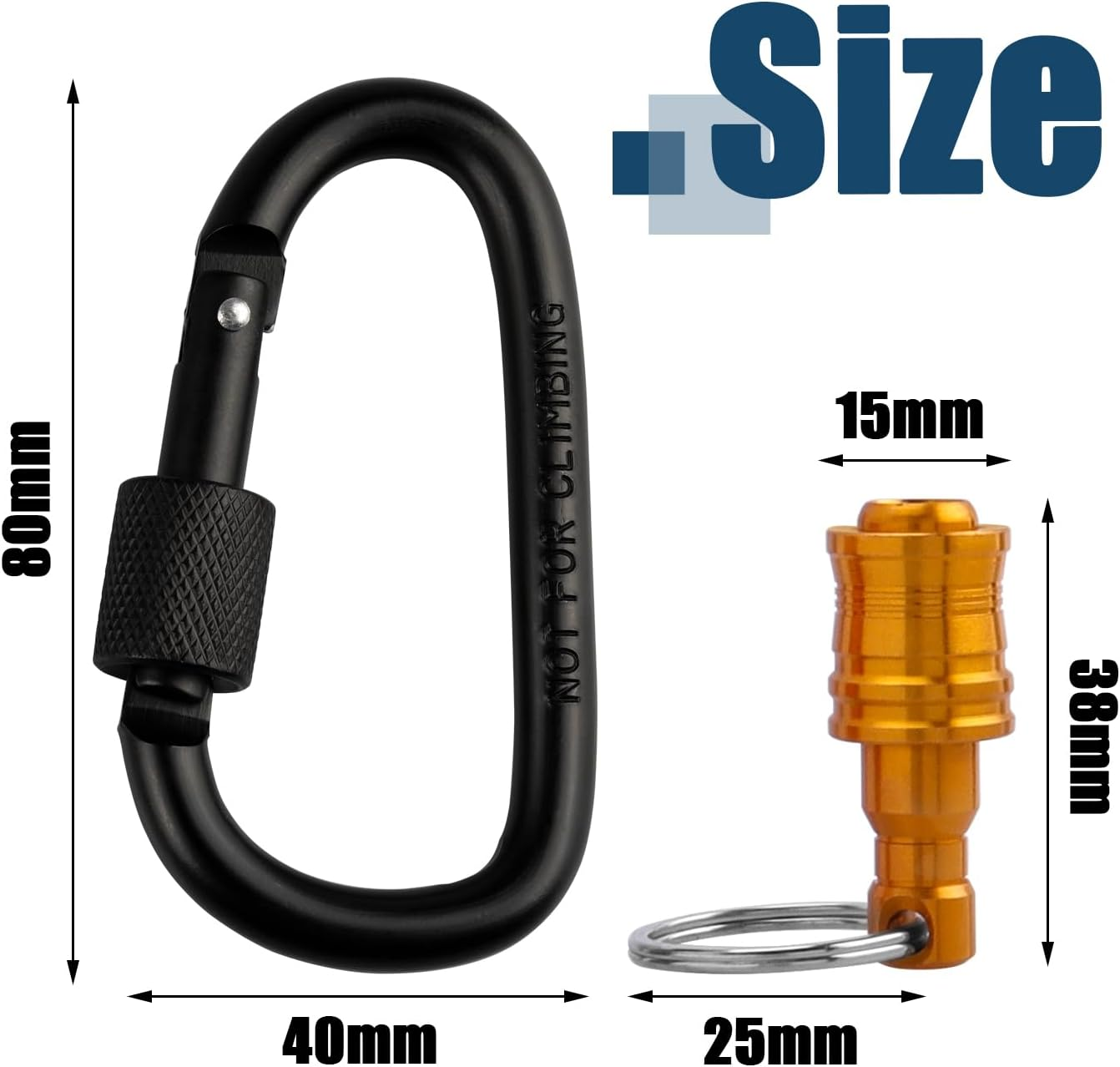 1/4 Inch Hex Shank Screwdriver Bits Holder Extension Bar Keychain Drill Screw Adapter 7 In-1 Quick Release Screw Driver Bit Holder with D Lock Black Carabiner
