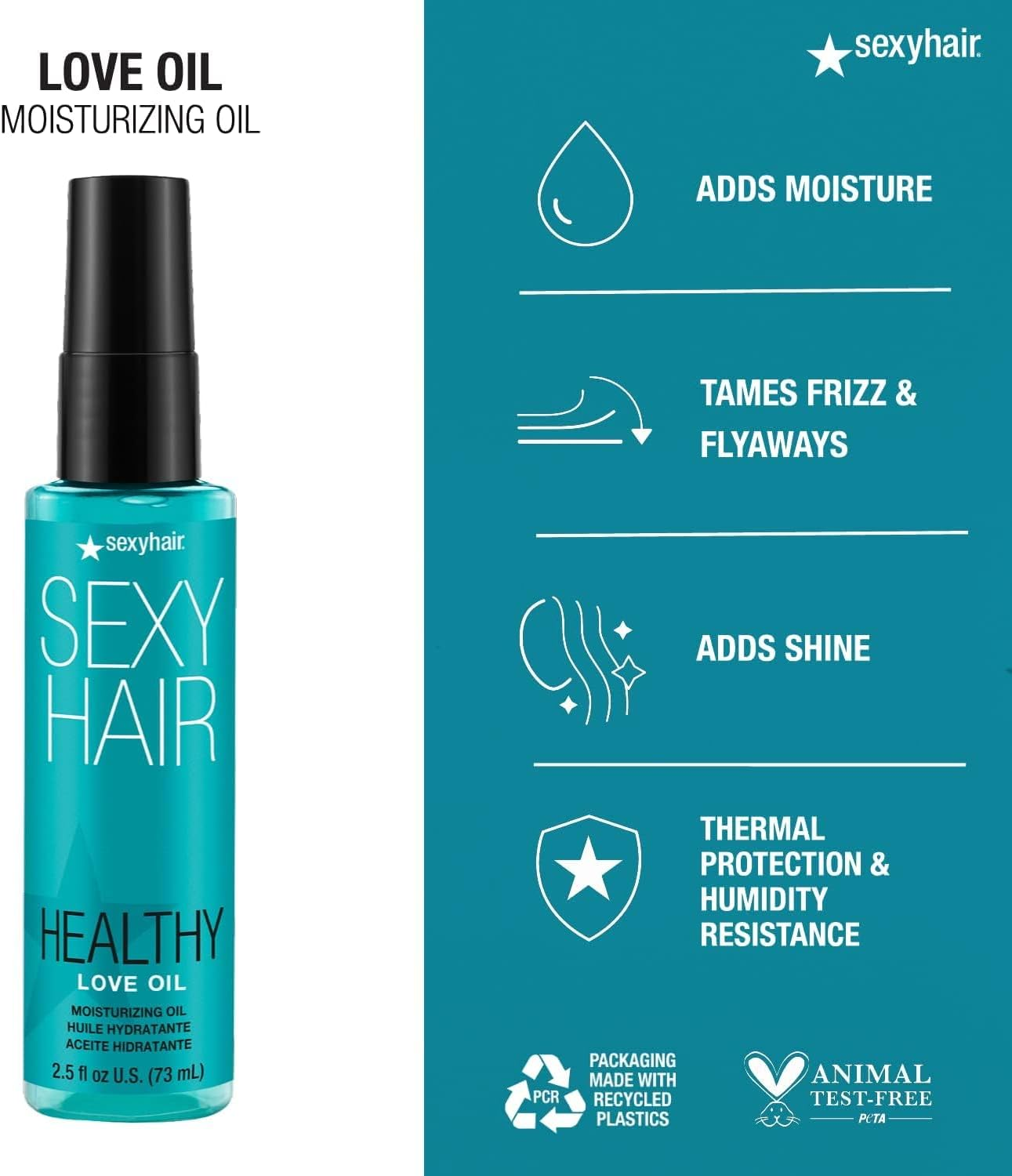 Sexy Hair Healthy Sexy Hair Love Oil Moisturizing for Unisex 2.5 Oz Oil image number 2