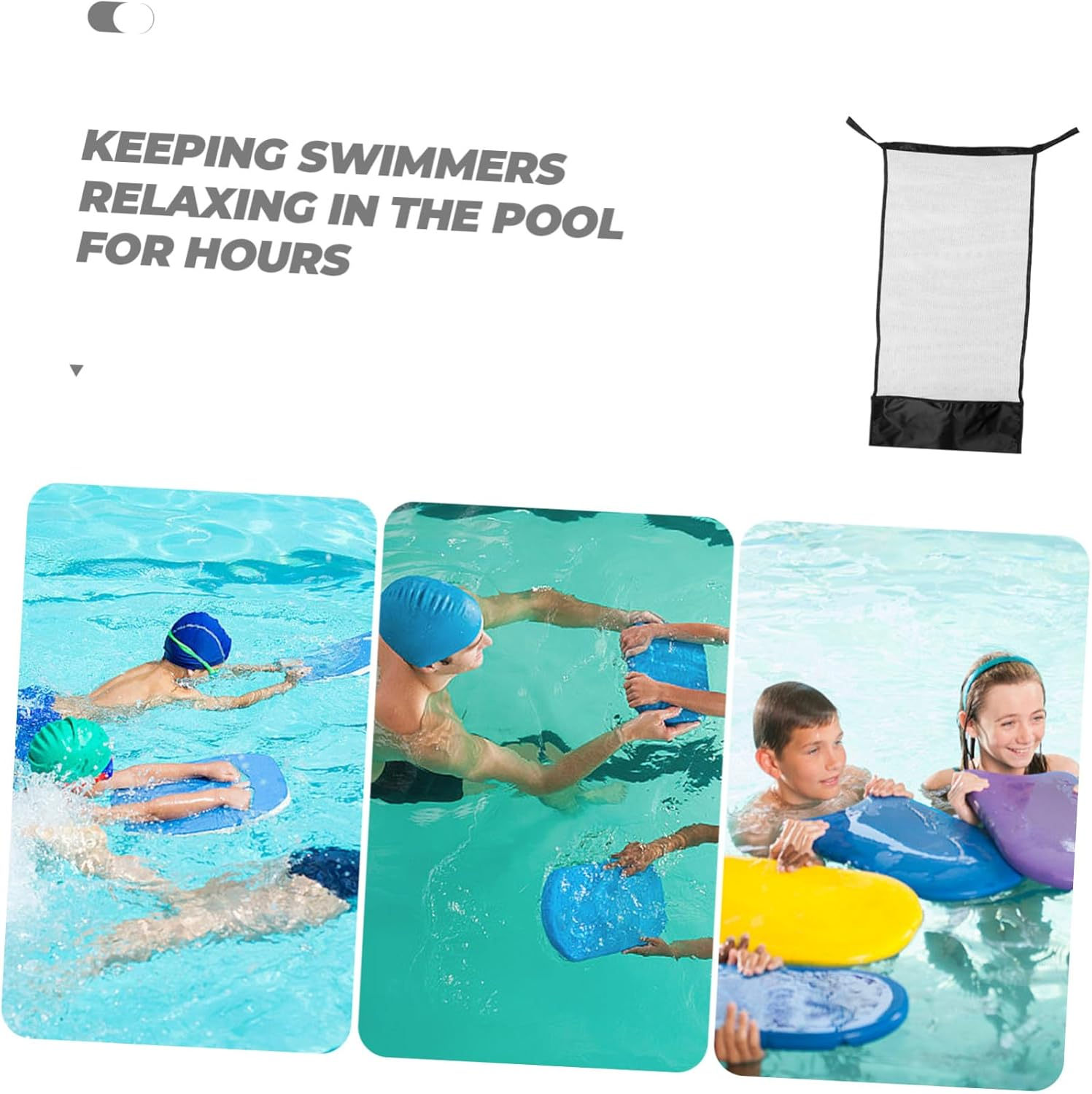 SAFIGLE 2Pcs Swimming Pool Mesh Chair Net Bag Infant Pool Portable Swimming for Adults Chair for Baby Net Noodles Flower Car Accessories PVC Black Accessory image number 6