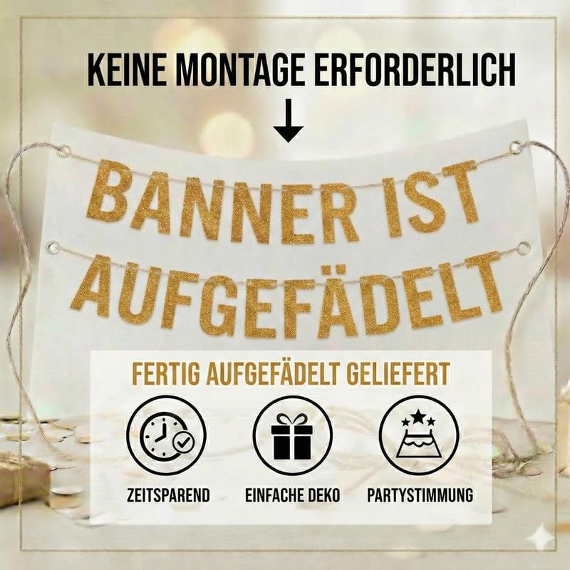 Halfway to 100 Gold Glitter Banner - Happy 50Th Birthday Party Banner - 50Th Birthday Party Decorations and Supplies - 50Th Wedding Anniversary Decorations image number 5