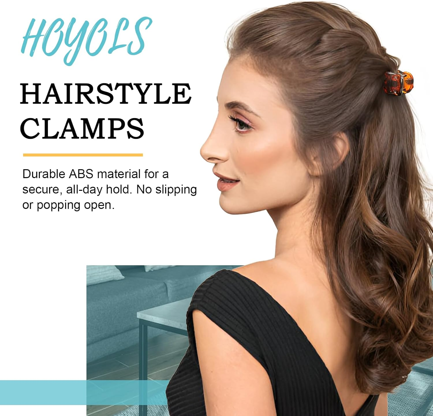 HOYOLS 36 Pcs Small Tortoise Hair Claw Clips, Mini Half up Plastic Hairclips for Women Girls, Strong Grip Non-Slip Jaw Clips for Thin Short Hair (Amber Glow Mix Color) - Amber Glow Mix image number 3