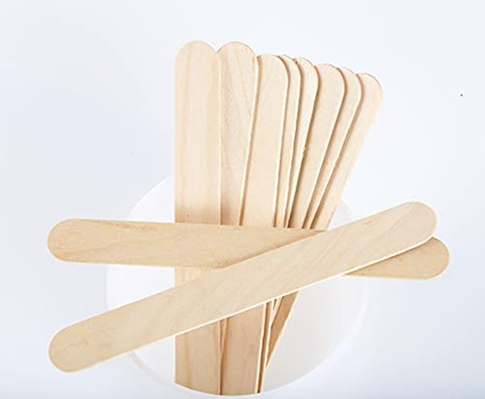 100Pcs Wooden Waxing Wax Spread Spatula Sticks Beauties Factory Hair Removal Disposable Large Wood Applicator Flat Spatulas Craft Art image number 4