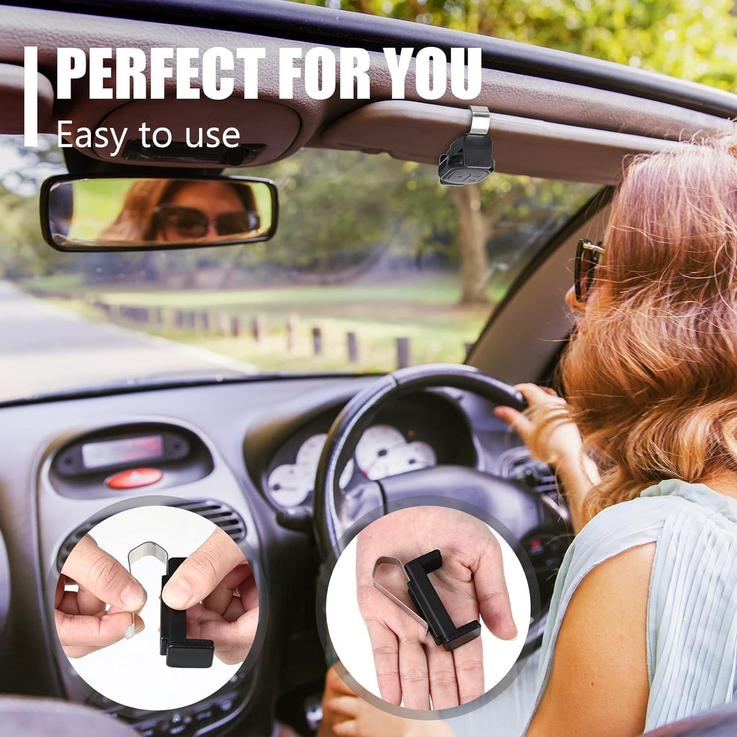 2 PCS Garage Remote Clip Garage Door Opener Clip Universal Car Garage Remote Visor Clip Garage Remote Holder Garage Door Banner Clips for Different Size Remotes 1.8-2.6 Inch image number 5