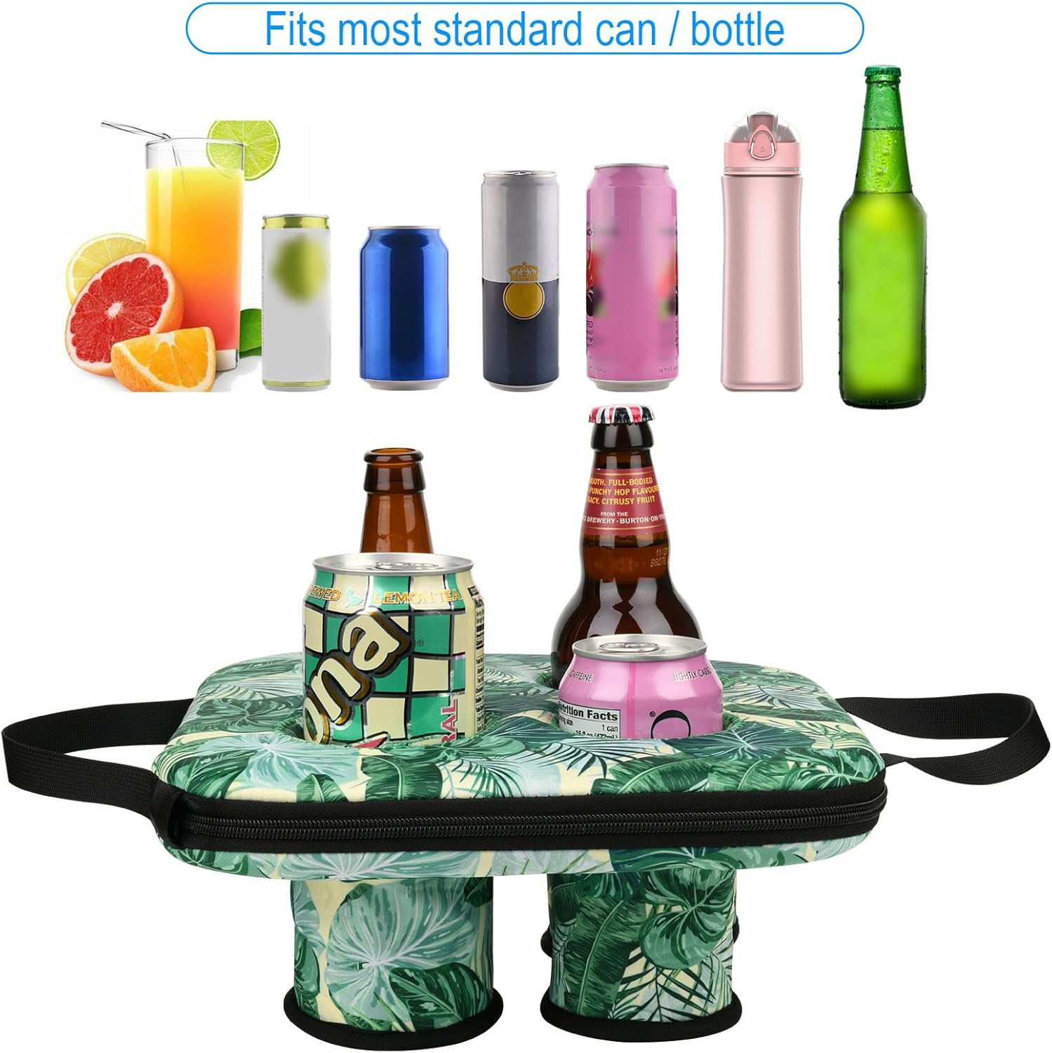 Cosmos Floating Drink Holder Pool Beverage Float Cup Coaster Non-Inflatable Floating Refreshment Drink Tray Holds 4 Pcs Beer Can/Bottle/Coffee Cup/Tumbler for Beach Hot Tub Pool Party Water Fun image number 4