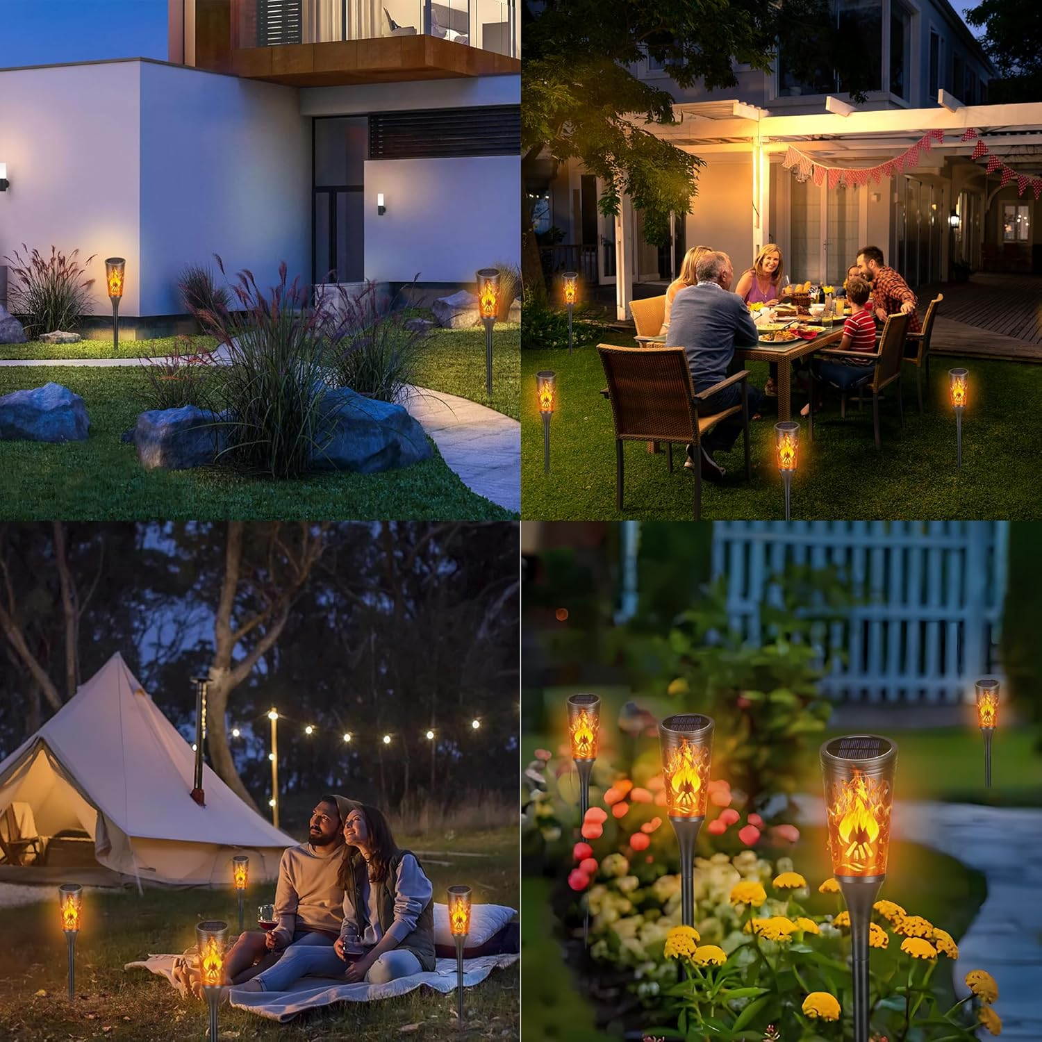 Toodour Solar Lights Outdoor, 6 Pack Solar Torch Lights with Flickering Flame, IP65 Waterproof Yard Lights Landscape Decoration Lighting for outside Garden Lawn Pathway Patio Decorations image number 3