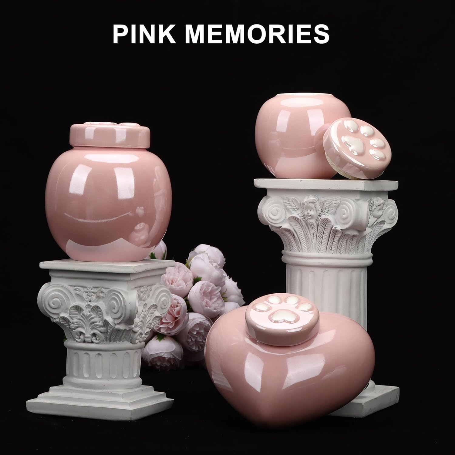 Cat Urn for Ashes, Small Pink Dog Keepsake for Small Animals, Memorial Urn for Pets up to 8 Lbs(Pink) image number 4