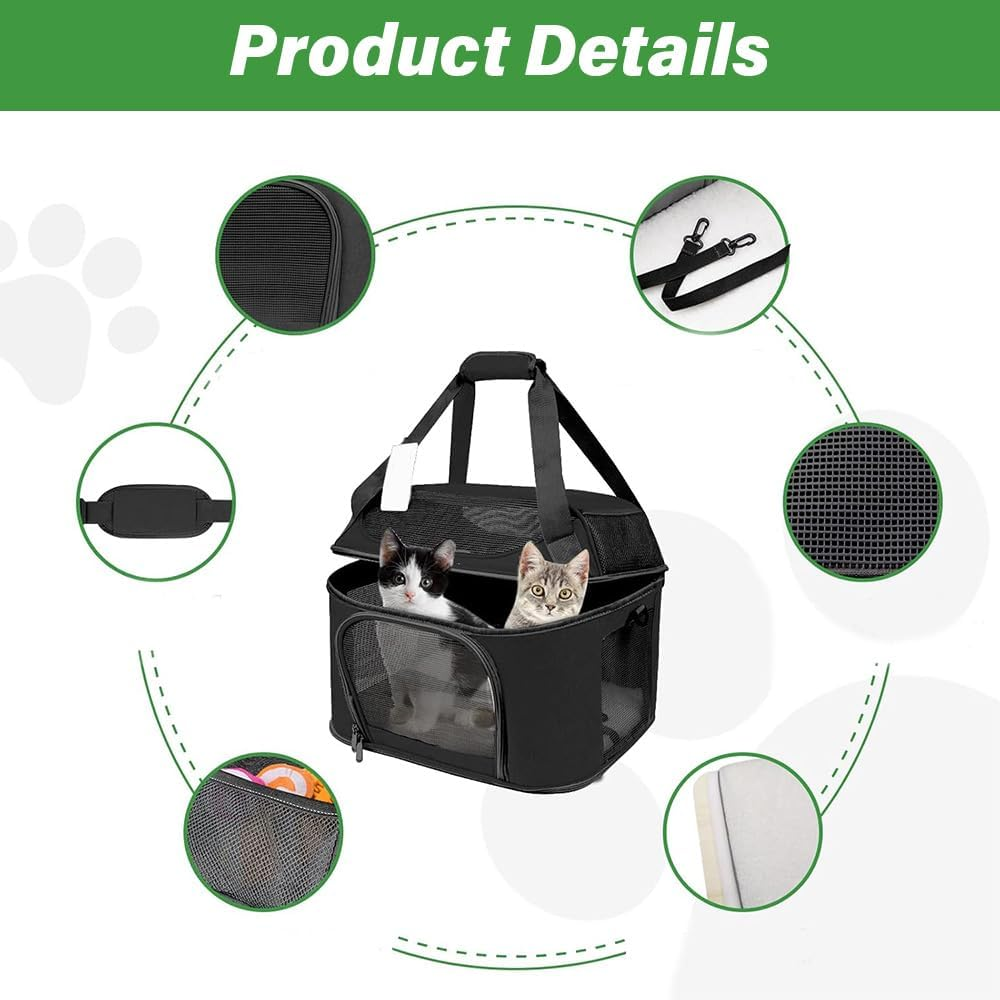 Portable Large Cat Cage, Foldable Soft-Sided Pet Bag, Breathable Outdoor Cat Carrier, Suitable for Small Dogs and Cats, Suitable for Indoor and Outdoor Parties, Outdoor Camping, and Travel. (Pink)