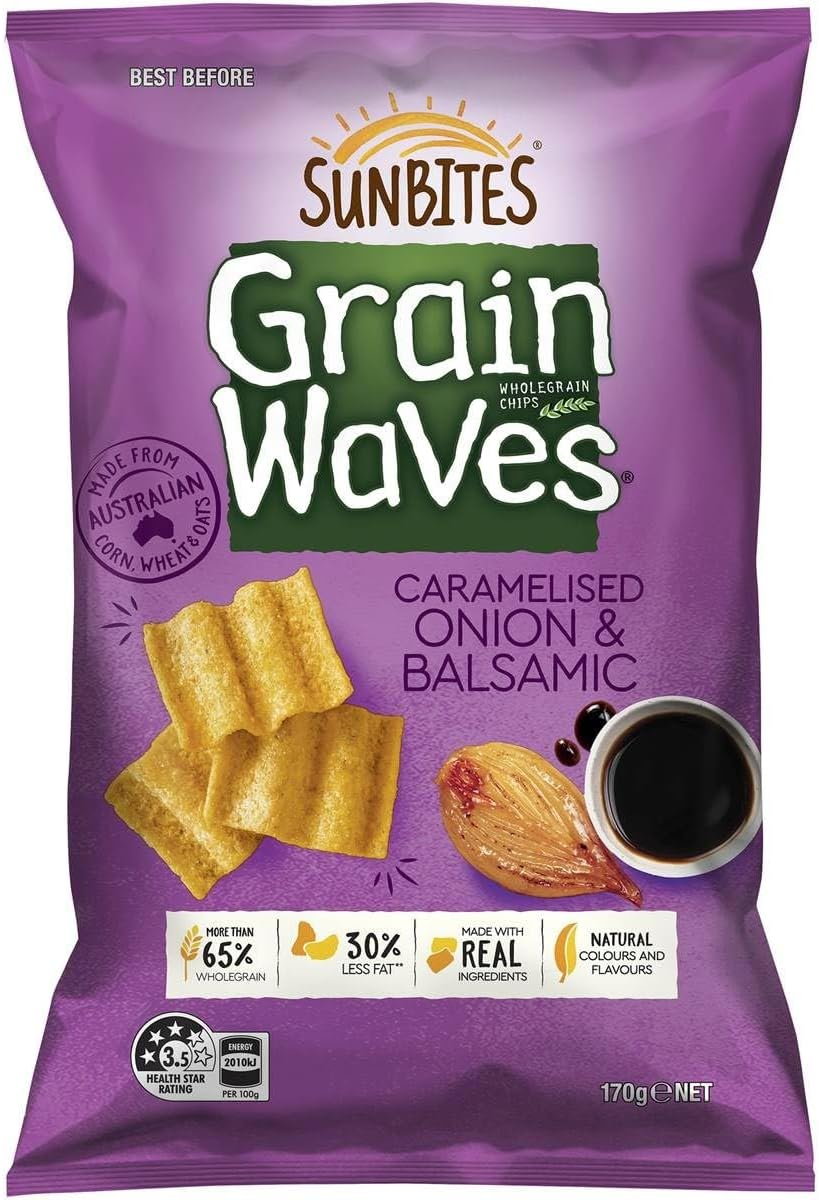 Grainwaves Sunbites Grain Waves Caramelised Onion and Balsamic Crisps 170 G image number 2