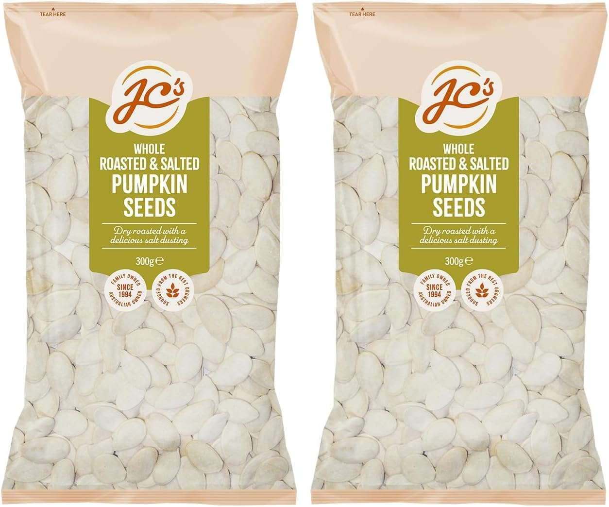 J.C.'S Quality Foods Roasted & Salted Pumpkin Seeds 300G