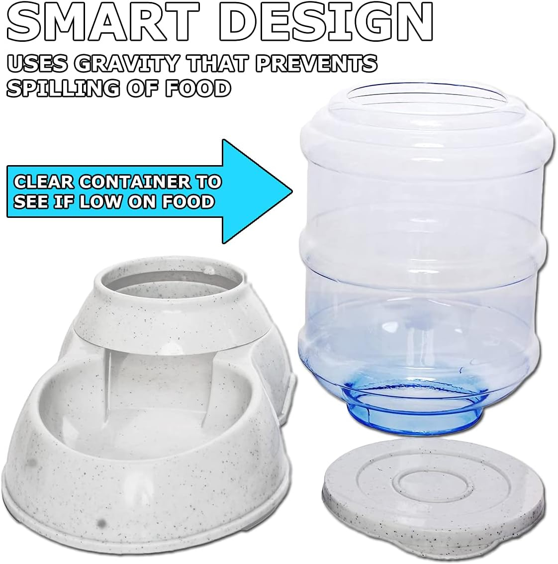 Vaygway Self Dispensing Pet Feeder &ndash; Automatic Gravity Dog Cat Feeder &ndash; Dry Food Dispenser Gravity Feeder &ndash; Automatic Pet Feeder Cat Feeder - White image number 6