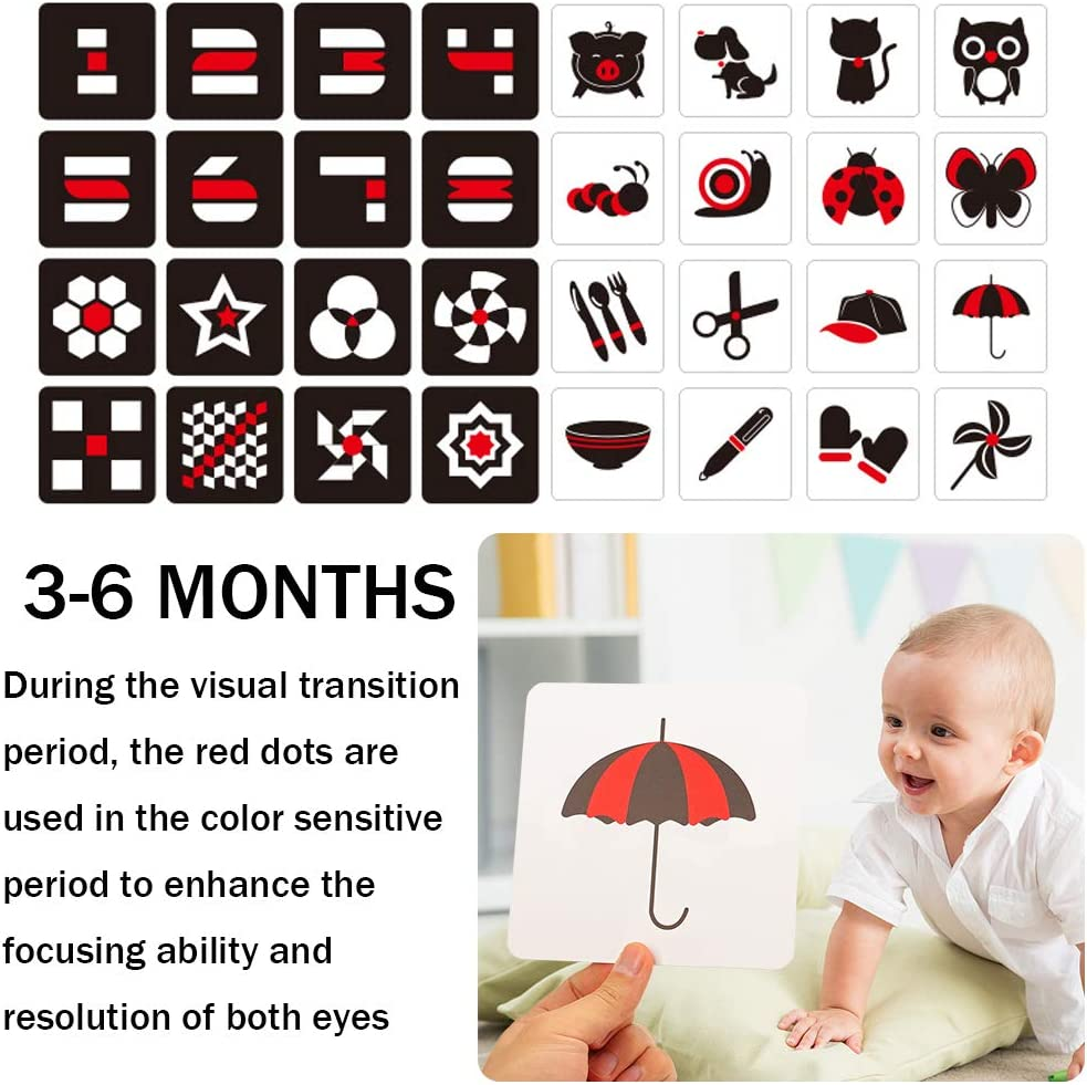 Barwa Flash Cards for Infants - 64 Cards, 128 Pictures, High Contrast Educational Toy for 0-3 Months, Colorful Cards for 3-12 Months image number 6