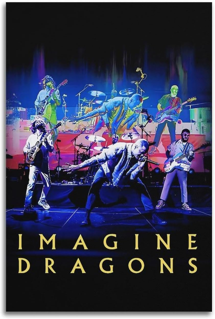 Imagine Dragons Vintage Poster Canvas Painting Wall Art Picture Home Decor Print for Bedroom Living Room Dorm Study Bar Office 12X18Inch(30X45Cm) image number 2