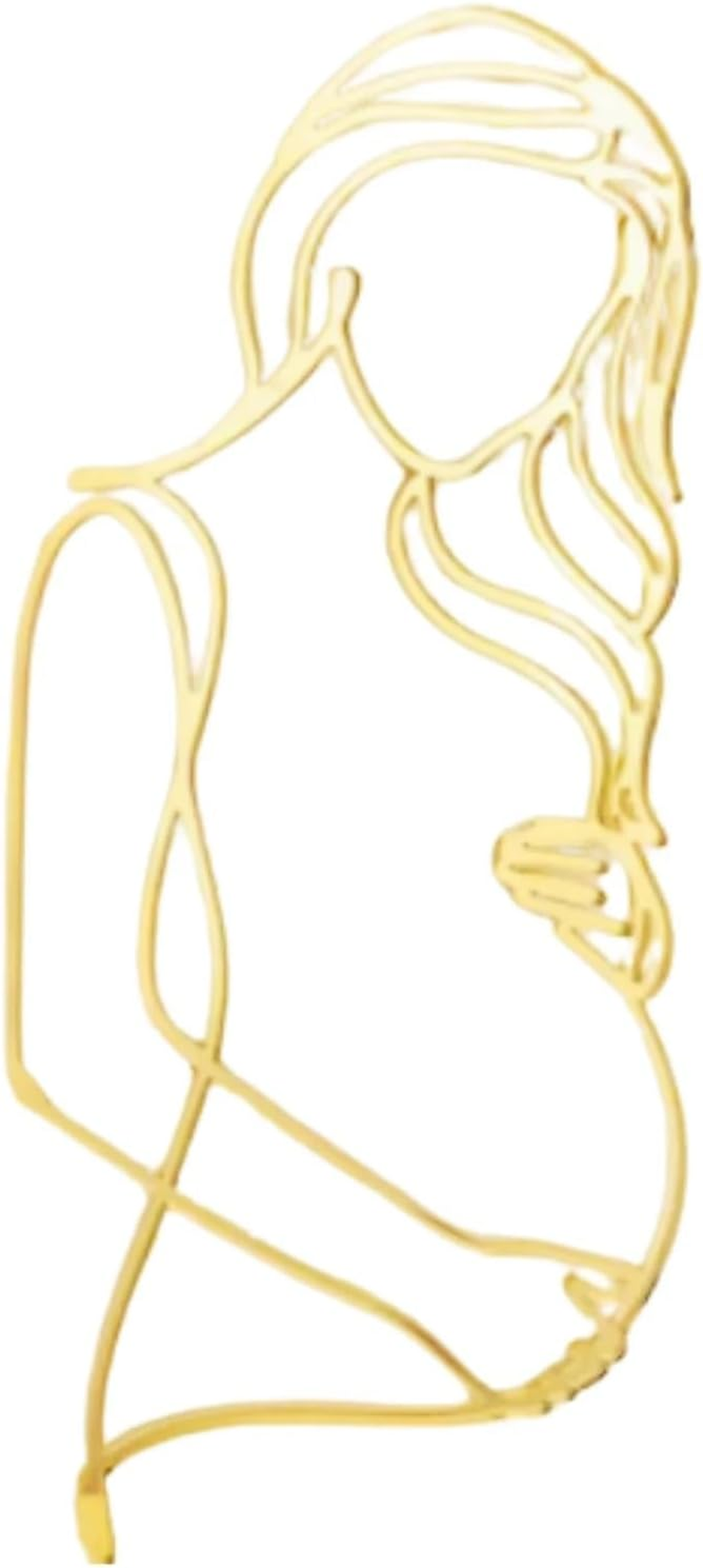 Pregnant Lady Baby Shower Cake Topper,Pregnancy Acrylic Baby Cake Charm for Gender Reveal Cake Decoration, Pregnancy Announcement/Wecome Baby Party Supplies(02) image number 6