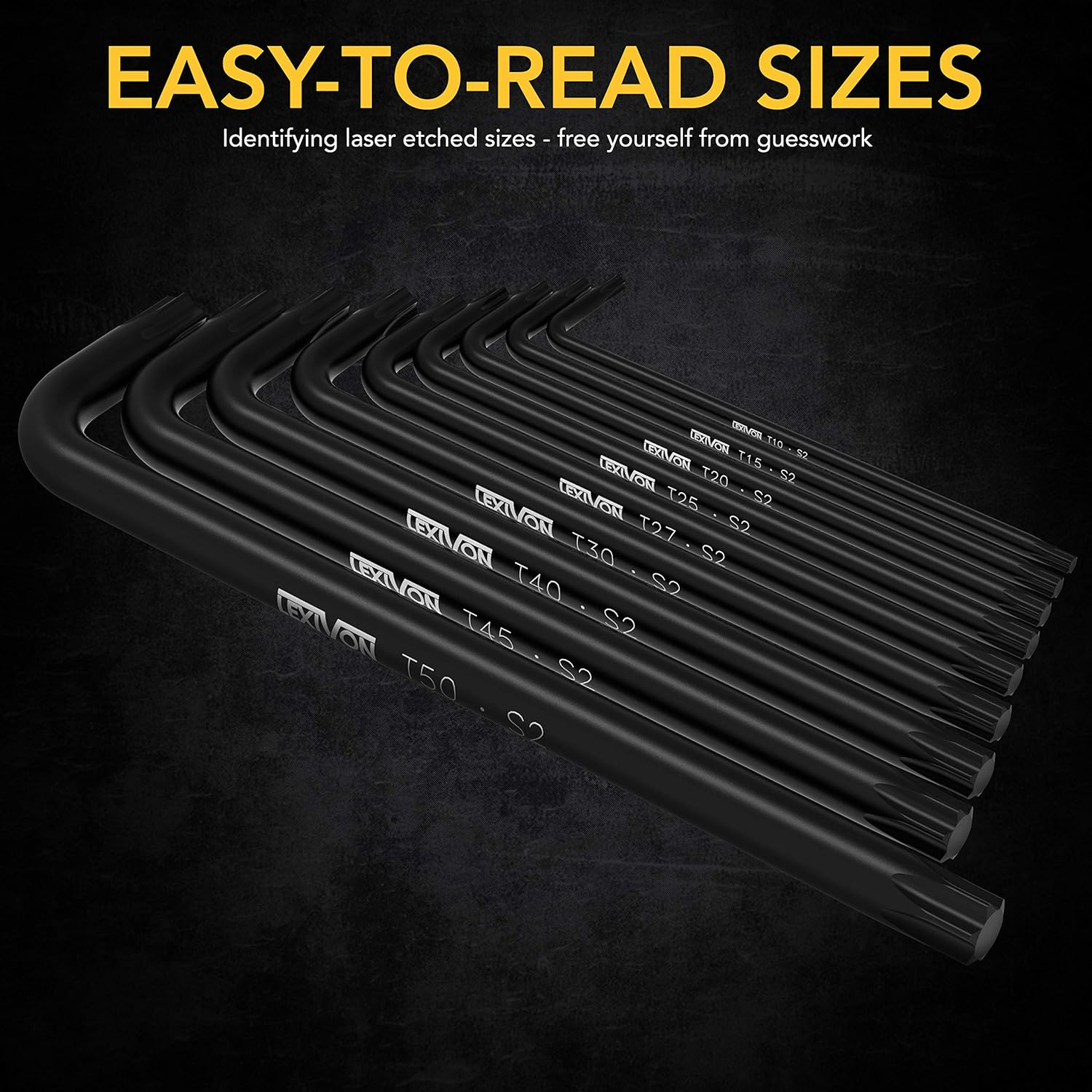 LEXIVON Master Wrench Key Set, 35-Piece Long Arm Ball End Hex Keys | 3-Pack Metric/Sae & Star, Industrial Grade S2 Alloy Steel (LX-131) image number 6