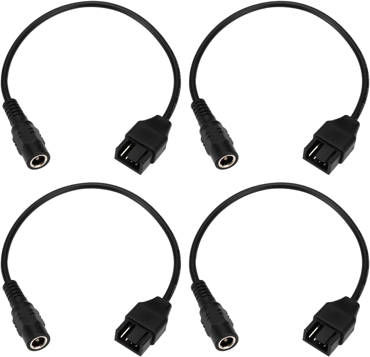 Emagtech 4PCS Fan Extension Cable DC5521 Female to 4 Pin Male 22AWG PWM Housing Fan Cable 12V Power Supply Adapter for CPU Fans PC Cooling Fan 24Cm image number 2