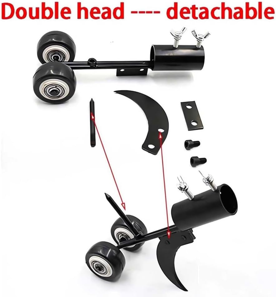 Portable Gap Weeder Lawn Mower,Hand Weeder Detachable Weed Remover Tool,Crevice Weeding Tools with Wheels,Curved Hook Slot Weeder Garden Tool for Garden Patio Backyard Lawn,Stick Not Included image number 4