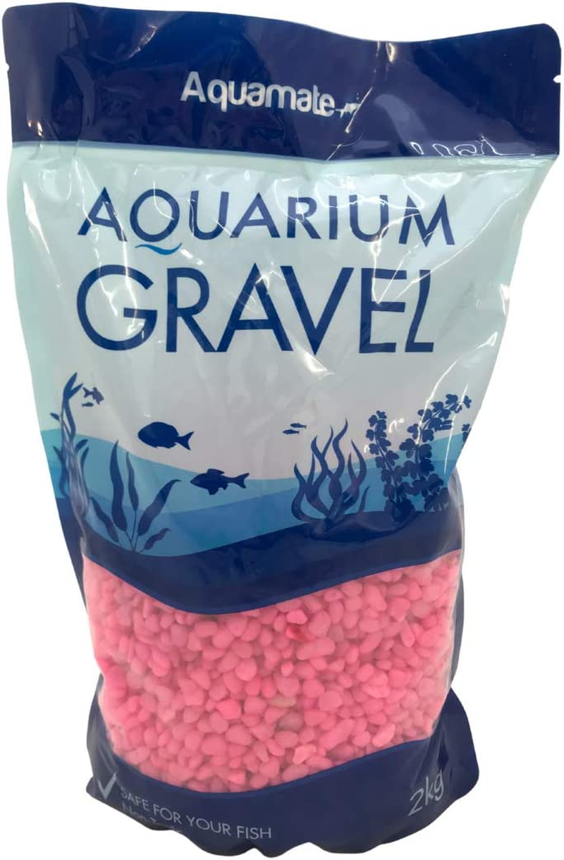 Aquamate Coloured Aquarium Gravel, Fluro Pink, 2Kg