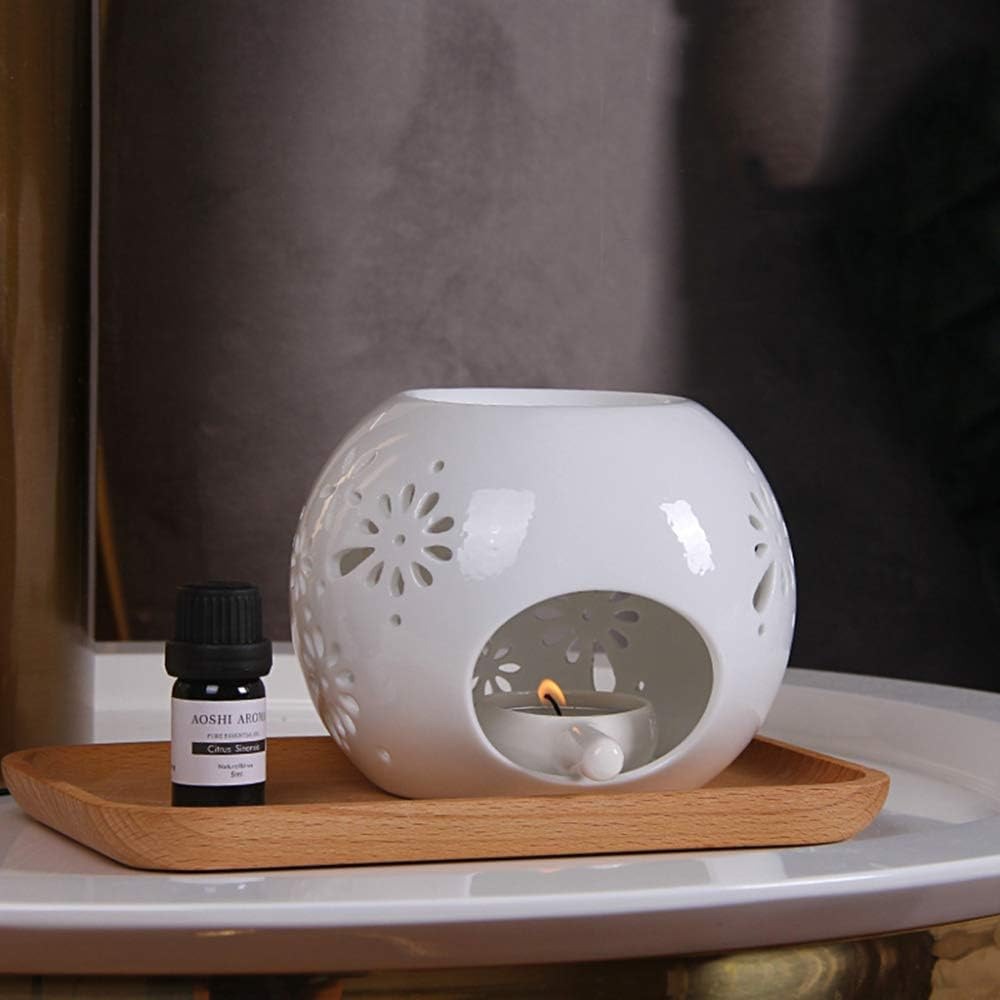 Scented Candle Fragrance Melter Tea Light Holder,Ceramic Oil Burner Wax Melt Burner,Aromatherapy Essential Oil Diffuser Candle Holder for Home Decor Meditation image number 3