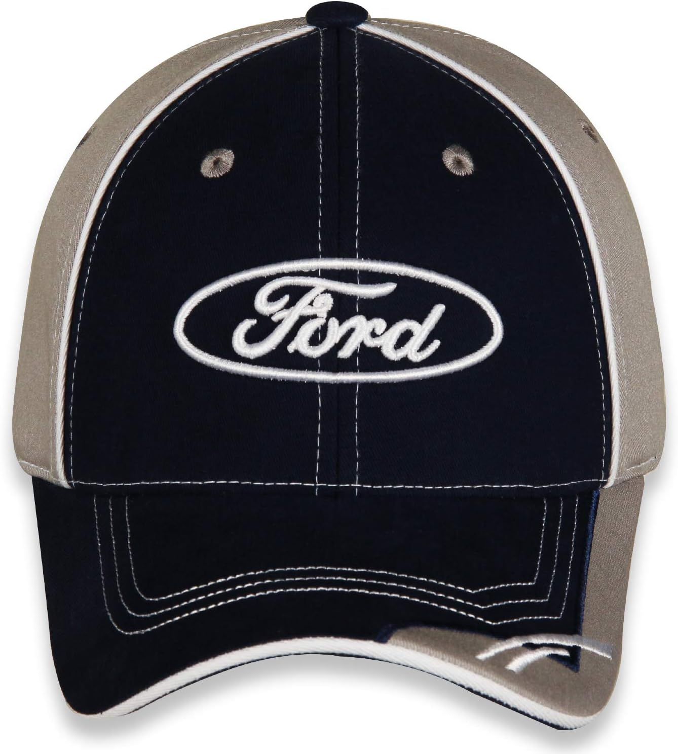 CFS Ford Racing Hat for Men - Blue Gray Ford Baseball Cap White Oval Logo - Blue image number 5