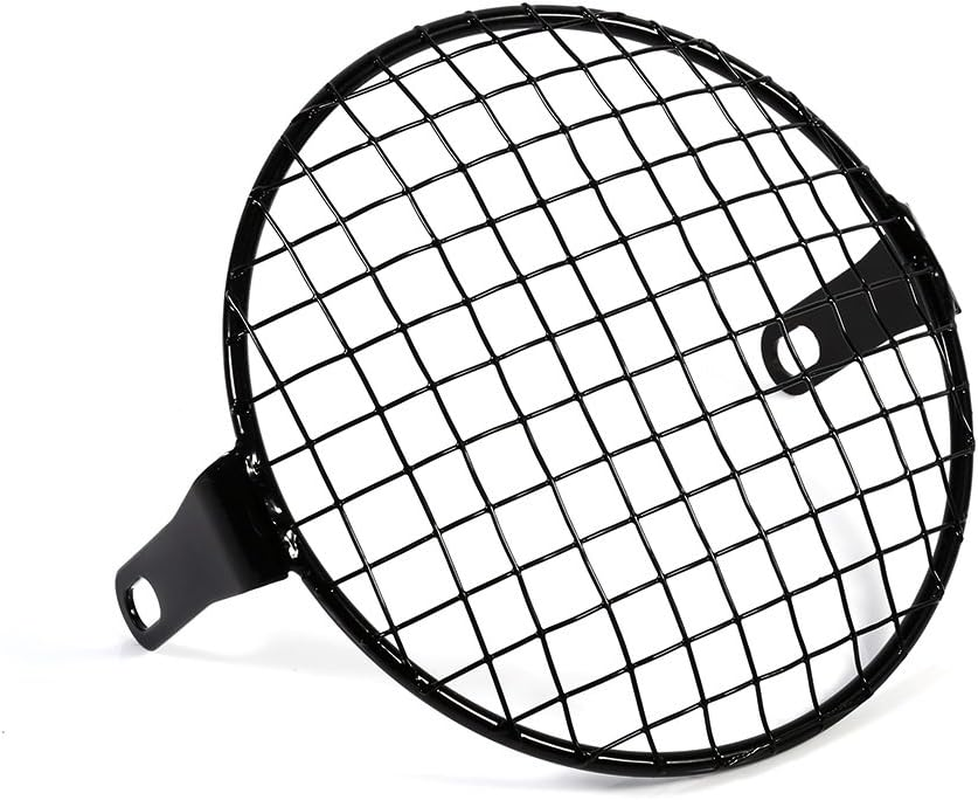 Yosoo 16Cm Metal Mesh Grill Headlight Protector Guard Cover for Motorcycle(Black)