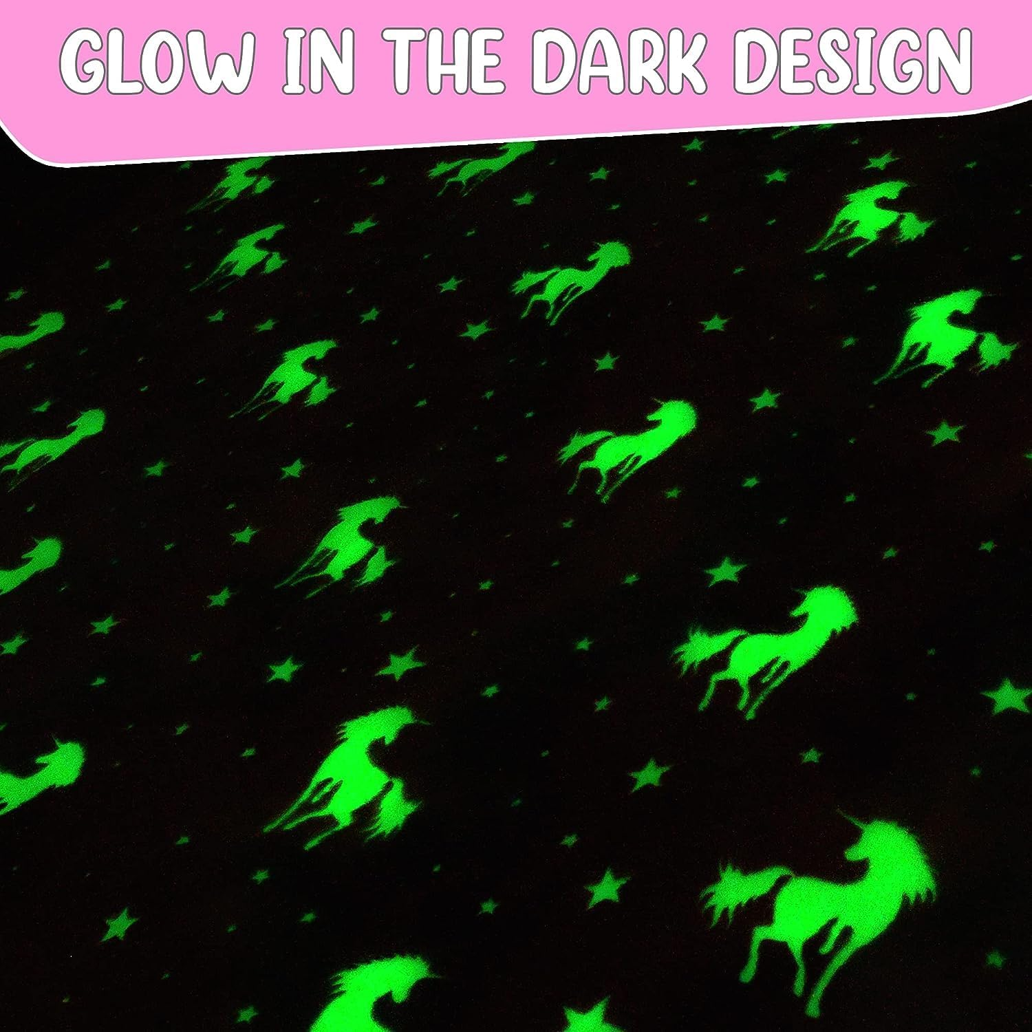 Big Size Unicorn Glow in the Dark Blanket for Kids - Rainbow Blankets for Girls - Super Soft Fuzzy Throw Blankets for Teen Girls Plush Fleece Pink Glow in the Dark Blanket for Kids 130 X 170 Cm image number 4