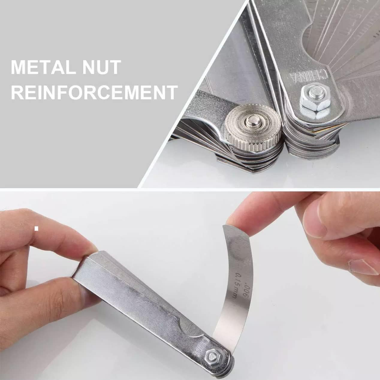 32 Blade Feeler Gauge Dual Marked Mm/Inch Thickness Gap Metric Filler Tool-Accurate Metric & Inch Measurements, Precision Gap Thickness for Automotive & Mechanical Use, Suitable for Honda and Other Vehicles image number 3