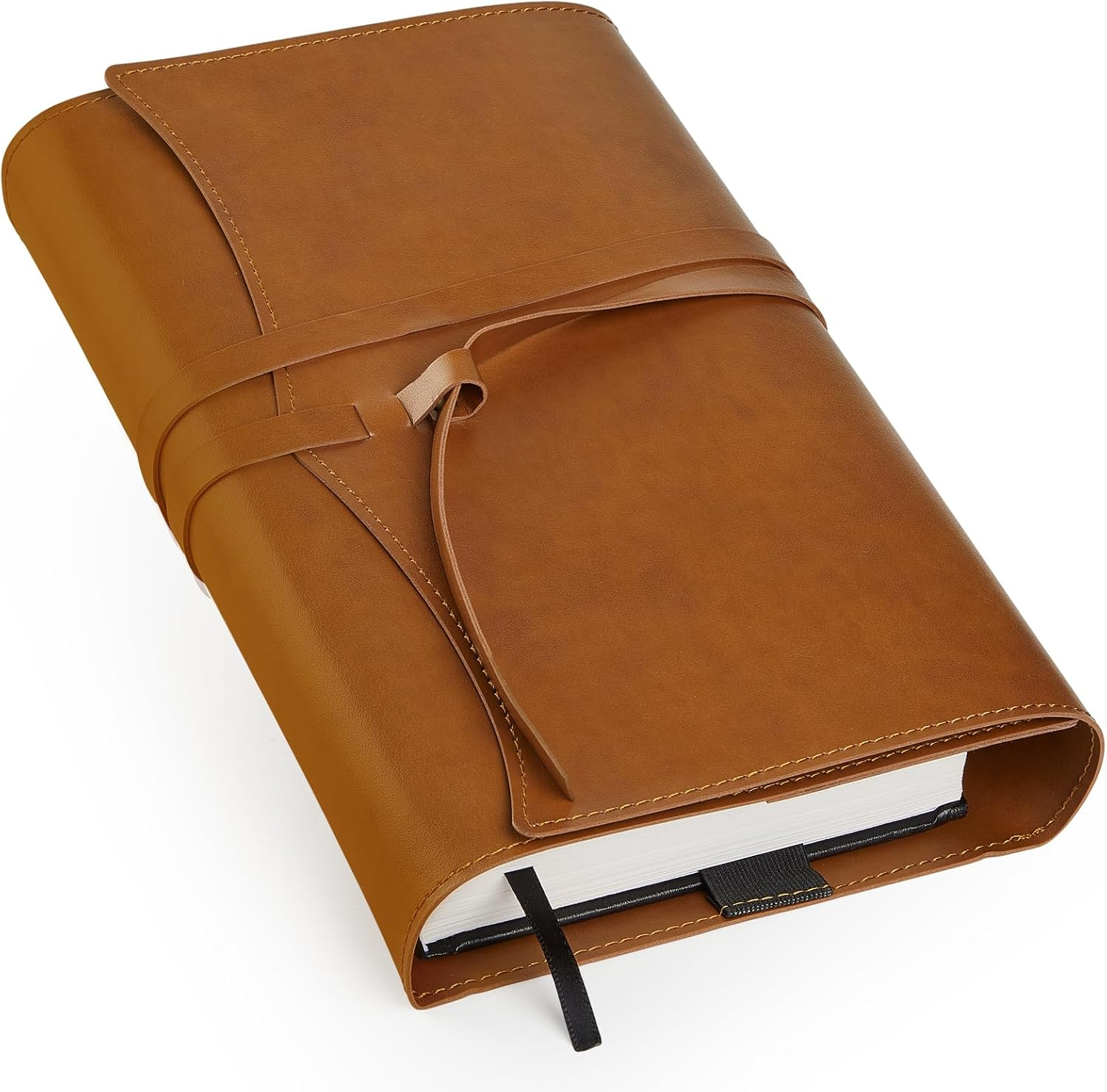 Pink Dino PU Leather Bible Cover for Men and Women, Paperback Protector for Book Lovers, Accessories, Brown image number 2