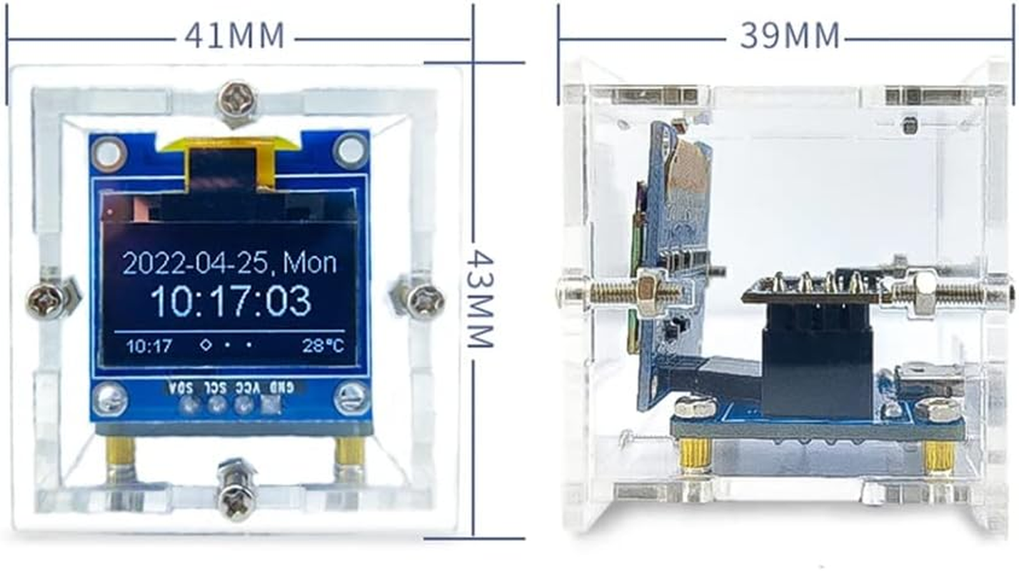 Dovhmoh ESP8266 DIY Electronic Kit Mini Clock OLED Display Connect with Shell DIY Soldering Project image number 6
