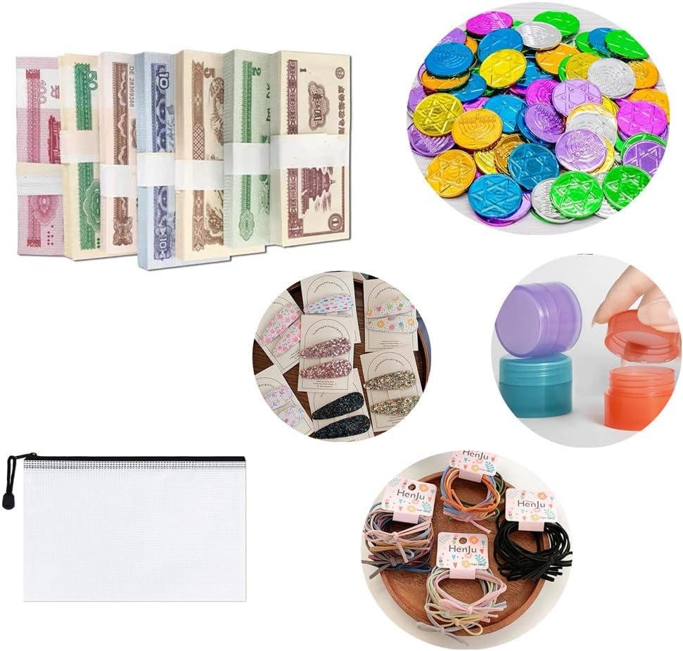 8 Pcs Zip File Bags, Transparent Mesh Zip Pen Pouch, A6 Size Zipper Bag, Multipurpose for Travel Storage, Office Appliances and Home Organize image number 1