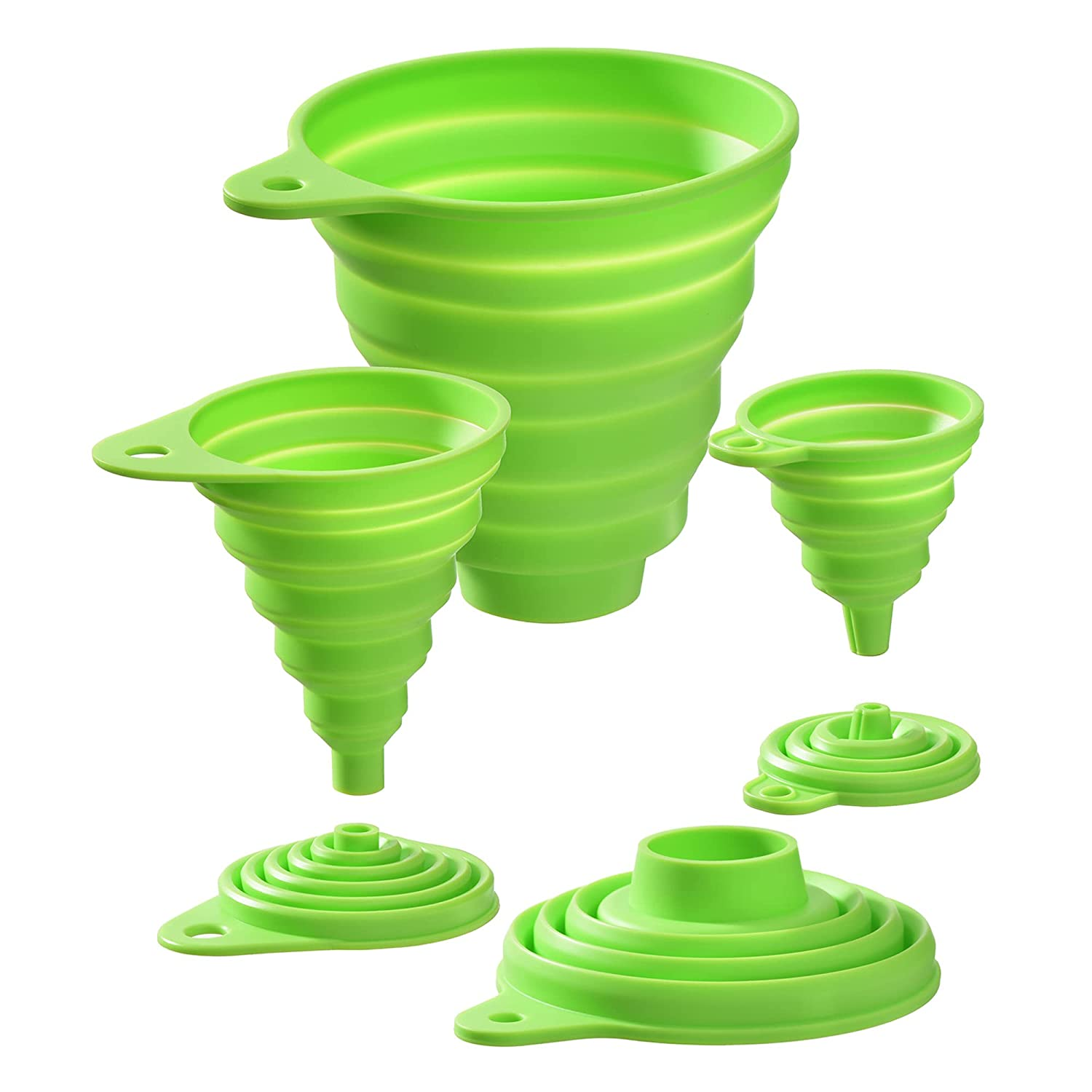3 Sizes of Silicone Collapsible Funnel Set for Filling Bottles,Yenghome Small and Large Kitchen Gadgets Foldable Funnel for Water Bottle Liquid Transfer（14.5Cm 11Cm 7.6Cm Length） image number 5