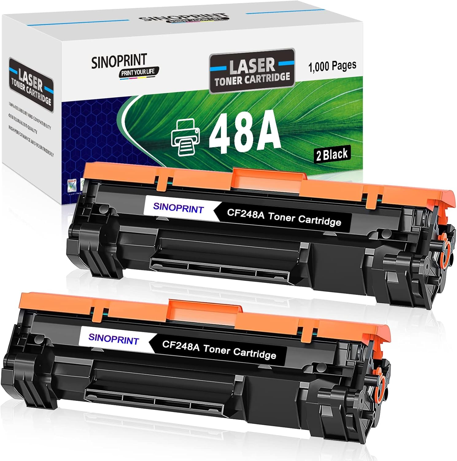 48A Toner Cartridge Replacement for HP 48A CF248A 248A Compatible for HP Laserjet Pro M15W M15A M16A M16W Laserjet MFP M28W M28A M29A MFP M29W M14 M17 M30W M31W Printer Ink (Black, 2-Pack) image number 5