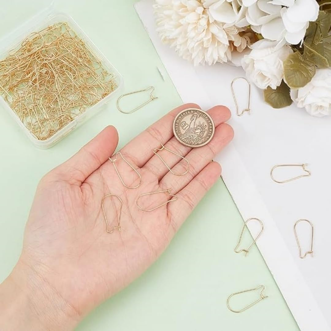 120Pcs Earring Hooks Stainless Steel Kidney Ear Wires Interchangeable Dangle Earwire Hooks Gold Silver Mixed Sizes Earring Findings Parts for DIY Jewelry Making，For DIY Jewelry Making image number 5